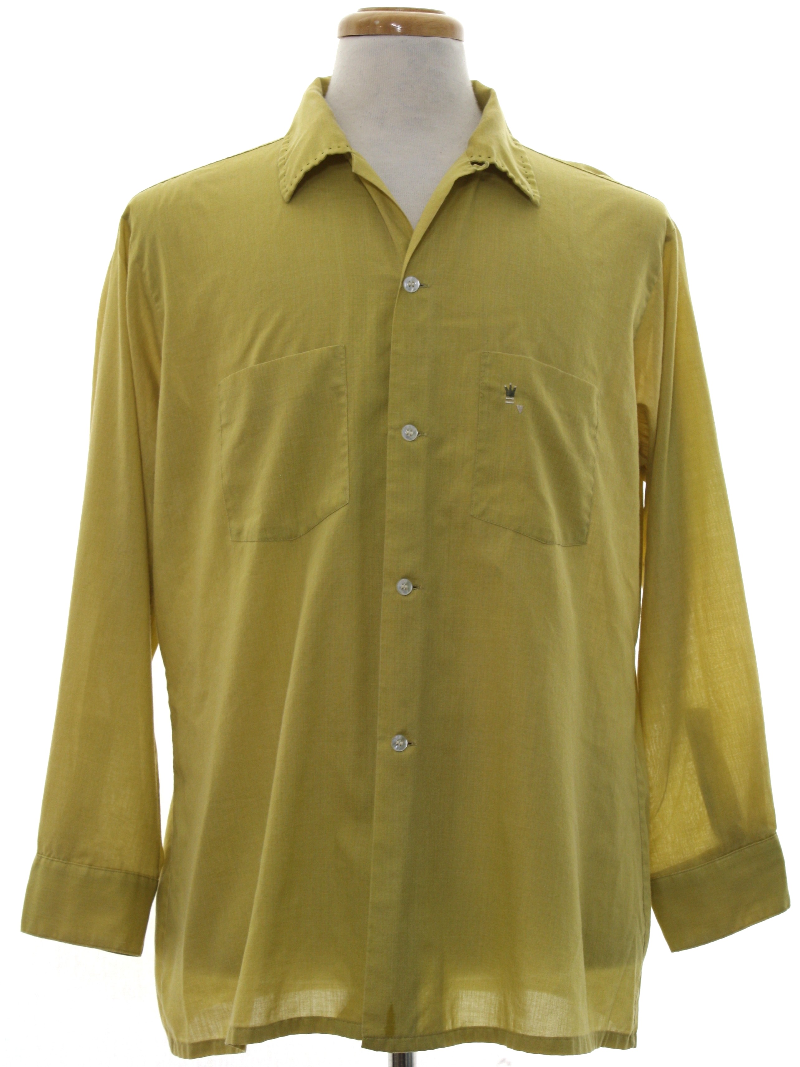 1960's Shirt (Arrow Decton): 60s -Arrow Decton- Mens harvest gold ...