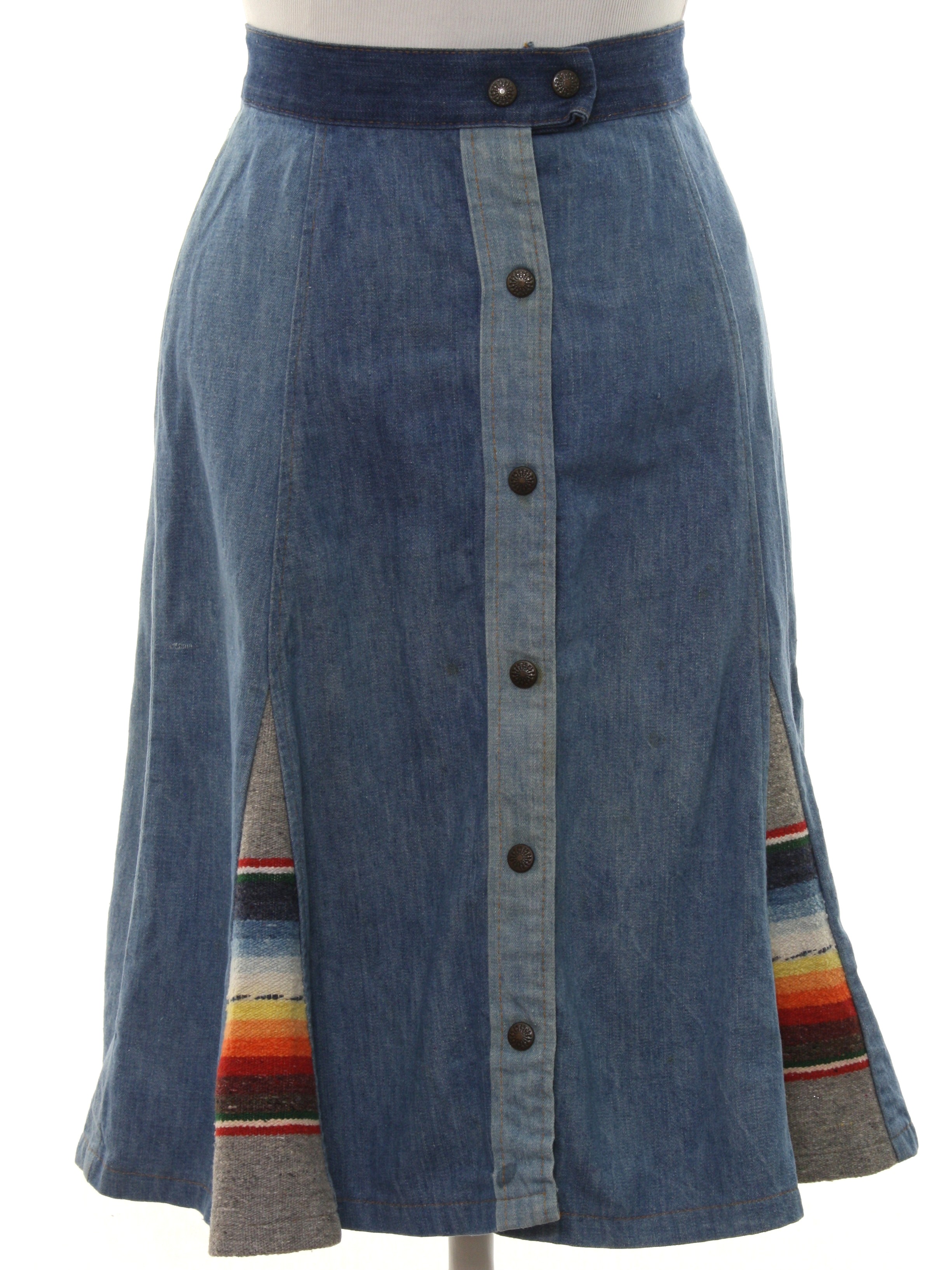 70's Care Label Hippie Skirt: 70s -Care Label- Womens hazy blue ...