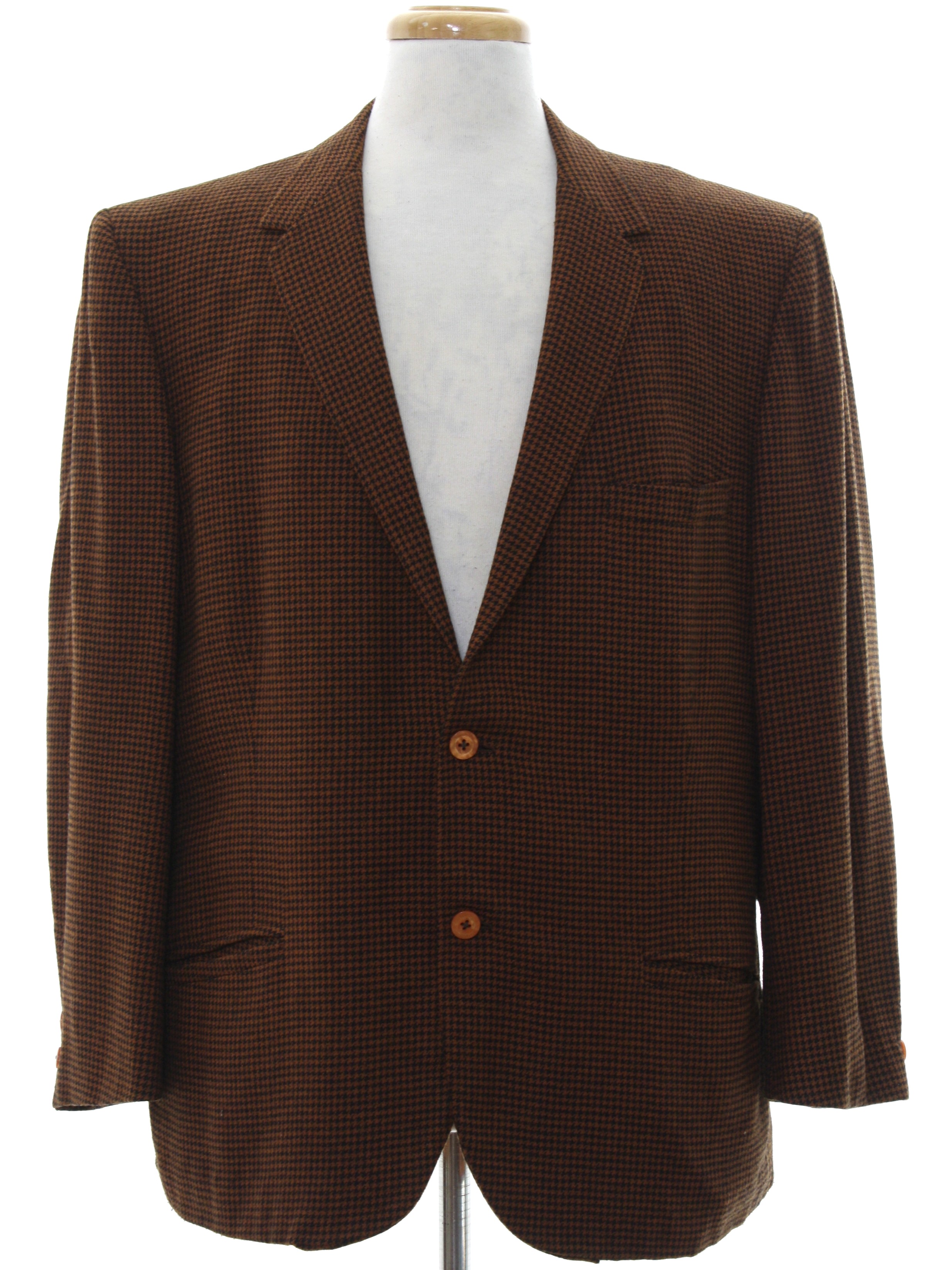 Retro 1960's Jacket: 60s -No Label- Mens copper brown background, black ...