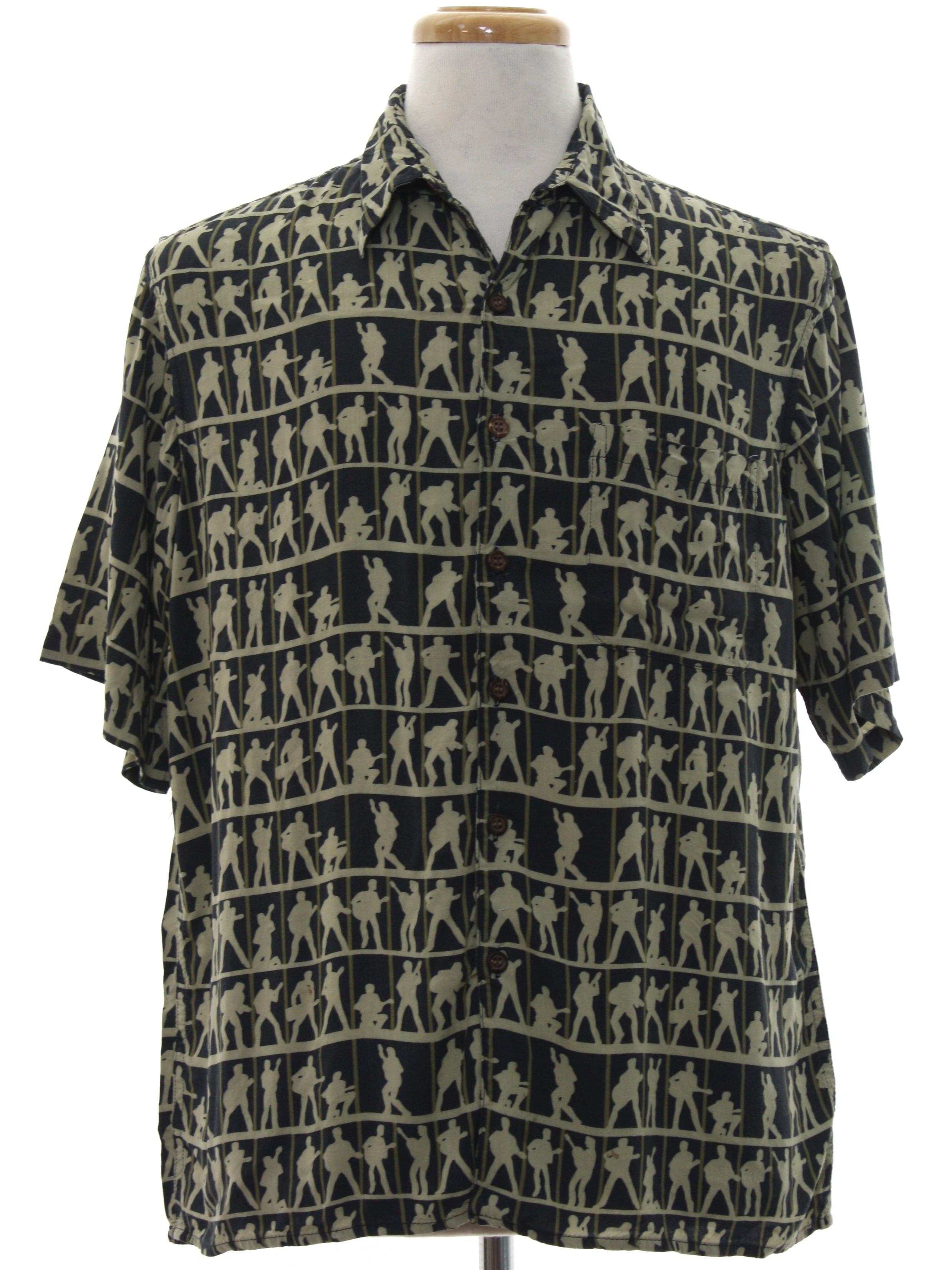 1990's Retro Hawaiian Shirt: 90s -Reyn Spooner Elvis Presley- Mens