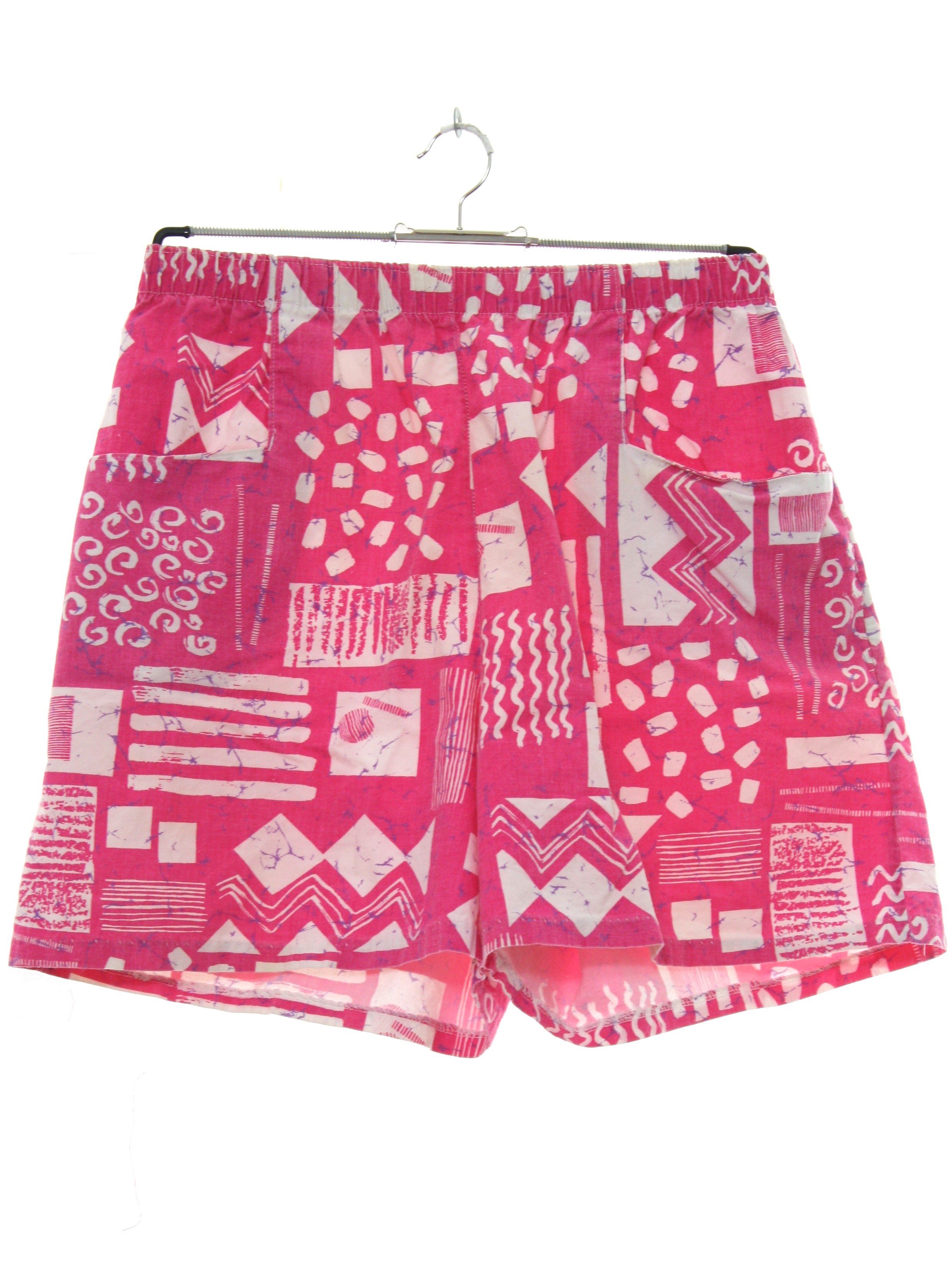 Vintage 1980's Shorts: 80s -Can Do Fashions- Womens pink, white and ...