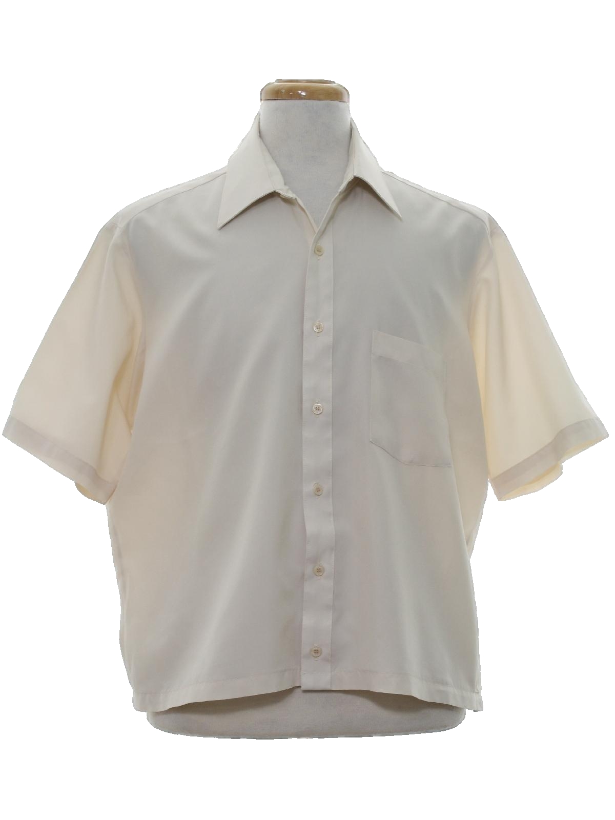 Retro 1970s Shirt: 70s -Sears Perma Prest Ultressa- Mens light beige ...