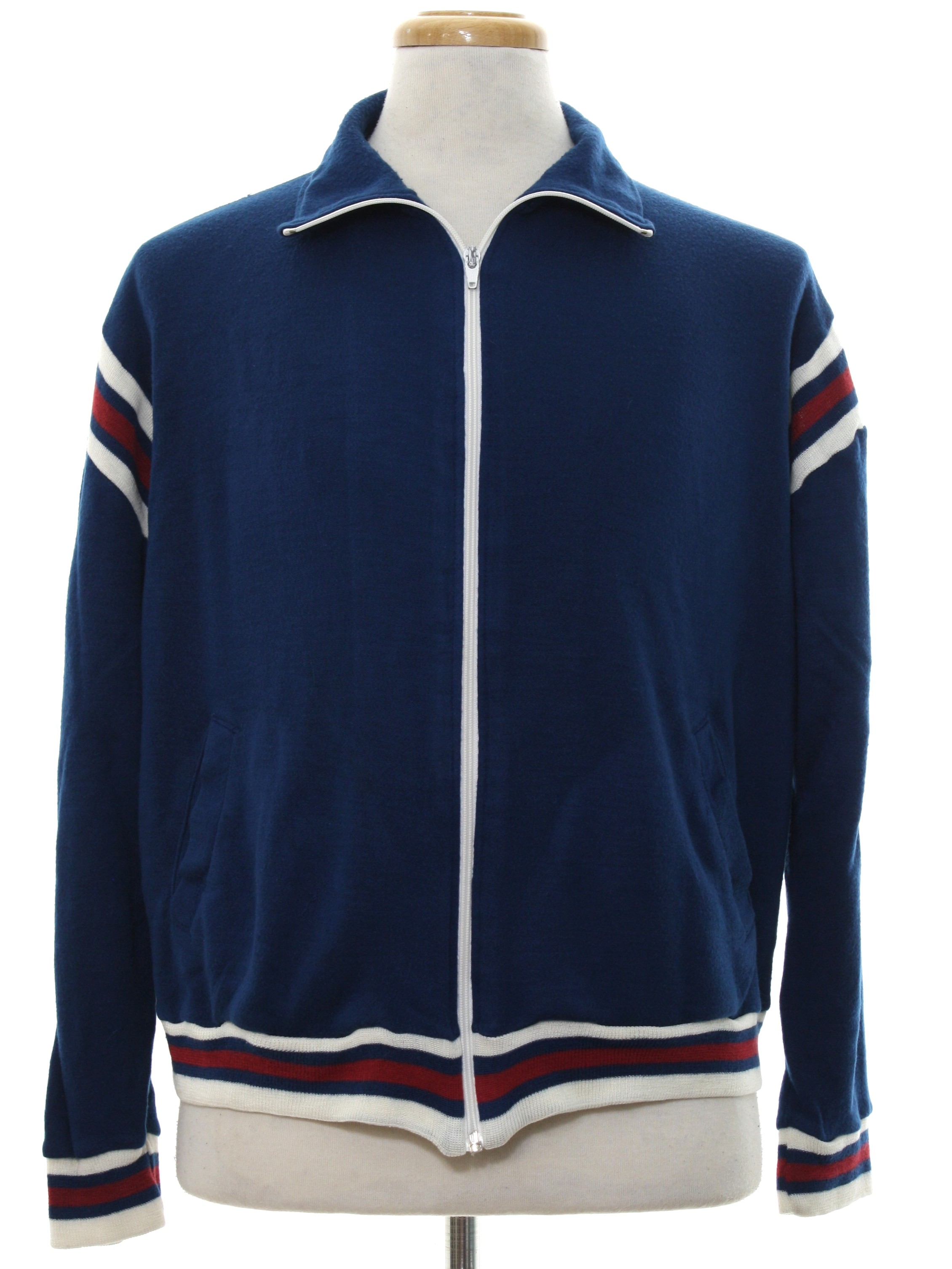 Retro Eighties Jacket: 80s -Winning Ways- Mens navy blue background ...