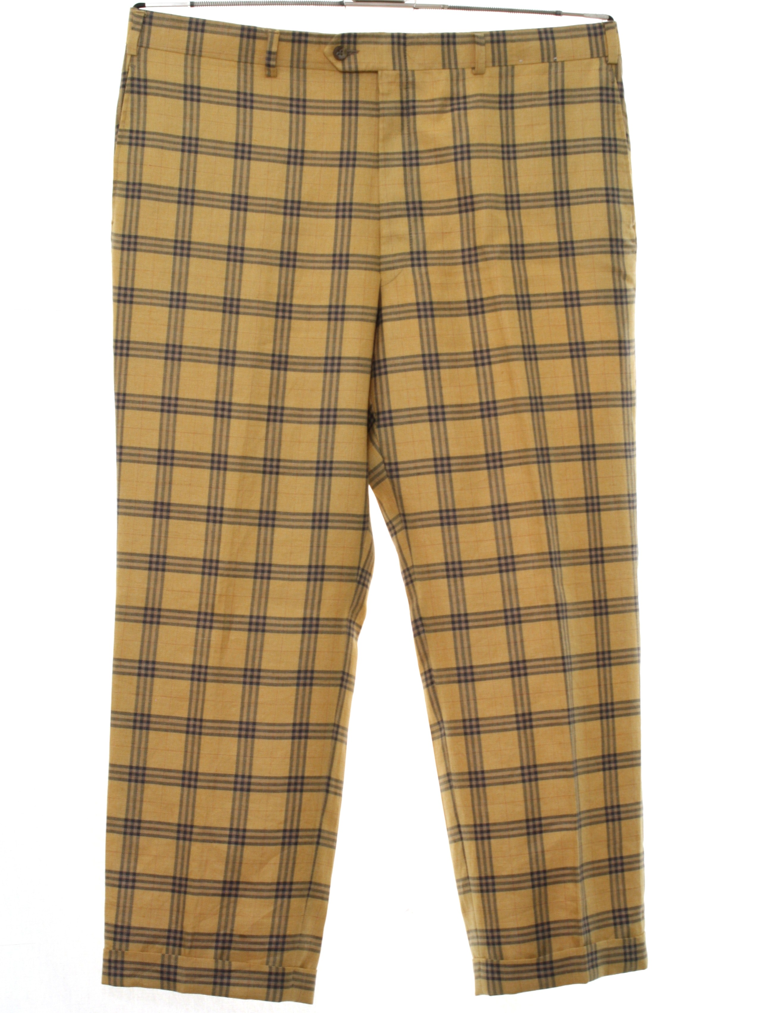 60's Vintage Pants: 60s style (made in 90s) -Burberry- Mens muted dijon ...