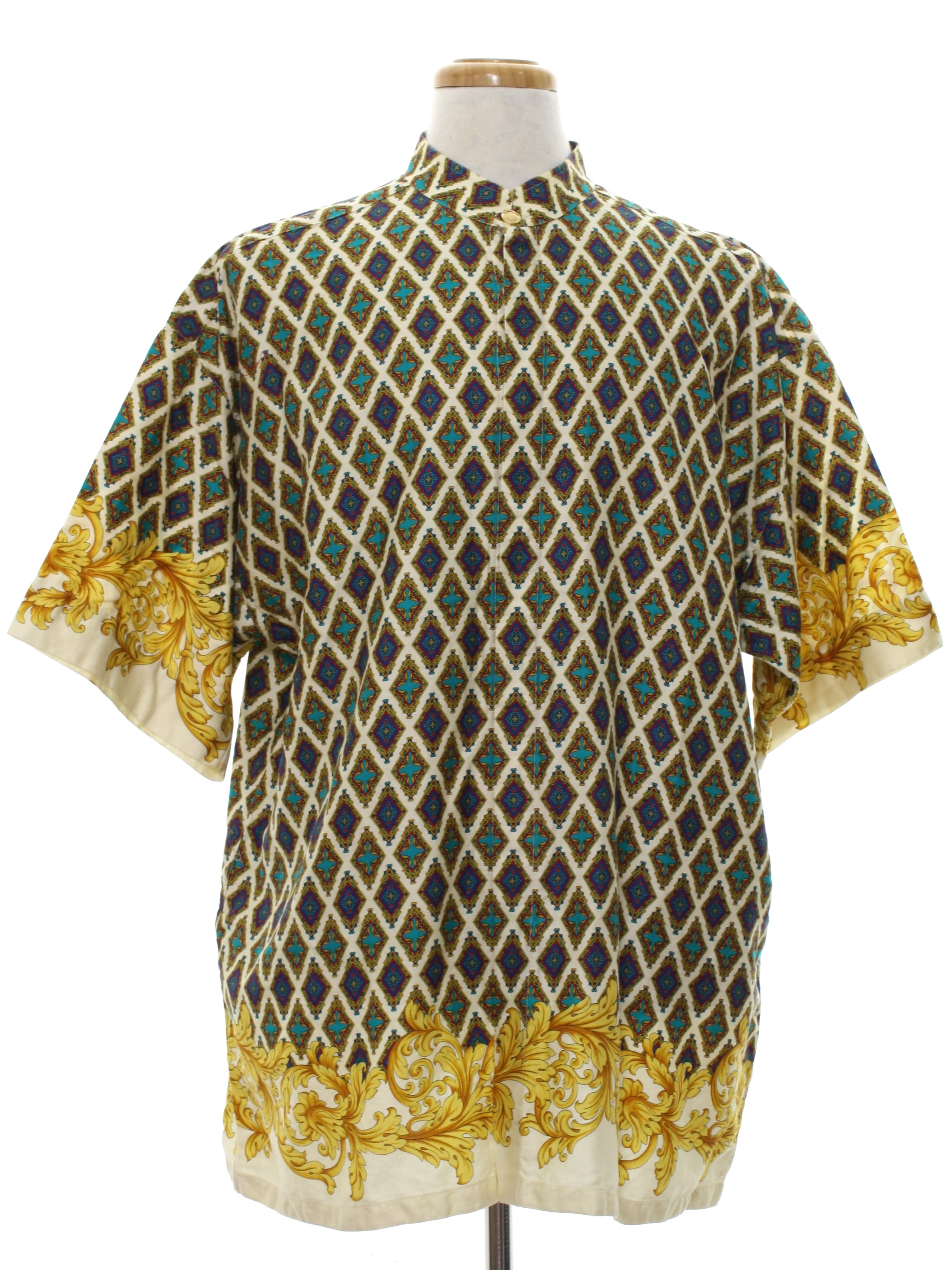 Vintage Versace Designer 1980s Hippie Shirt 80s Versace Designer