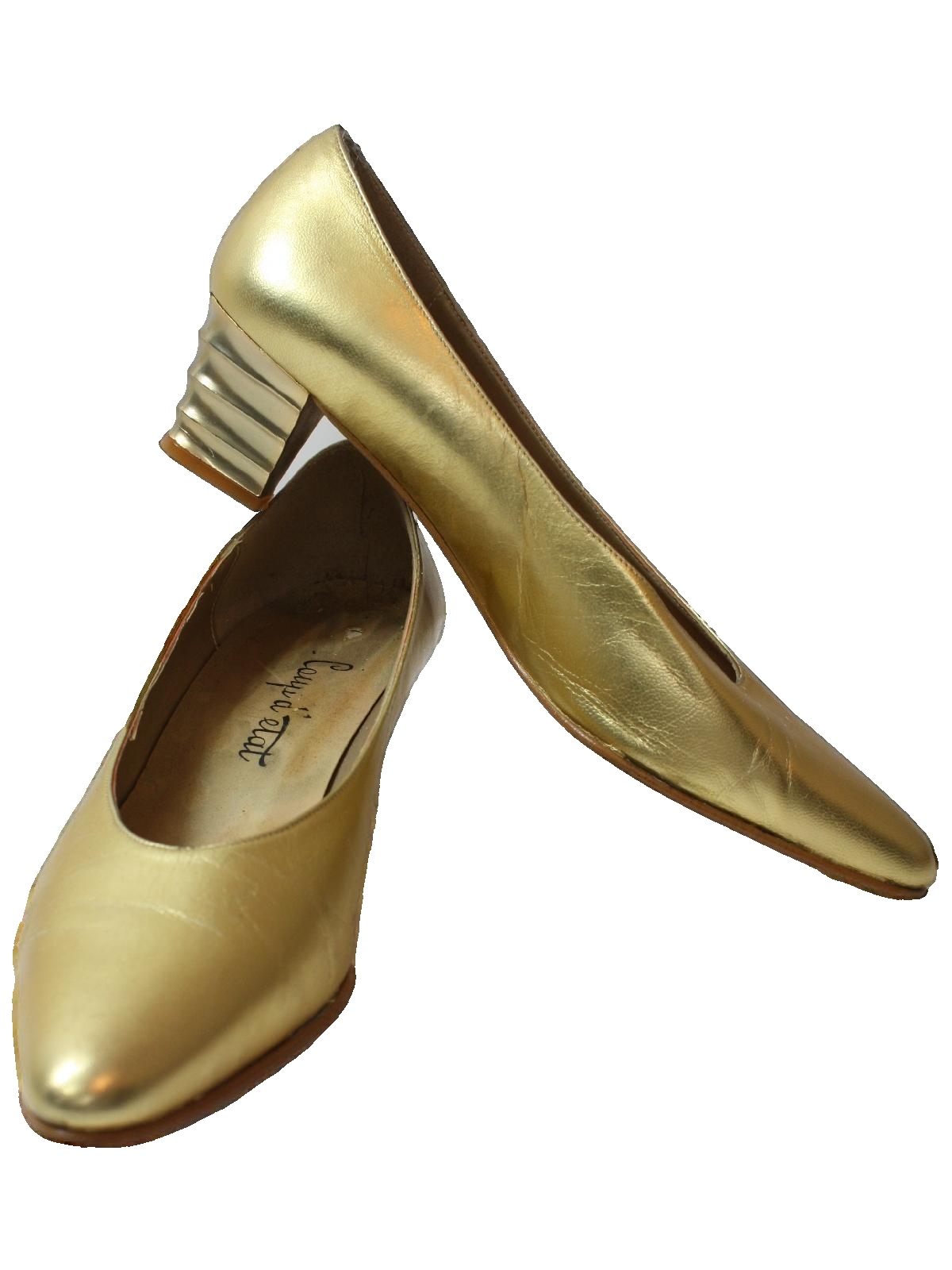 1980's Retro Shoes: 80s -Coup D- Etat- Womens gold background leather ...
