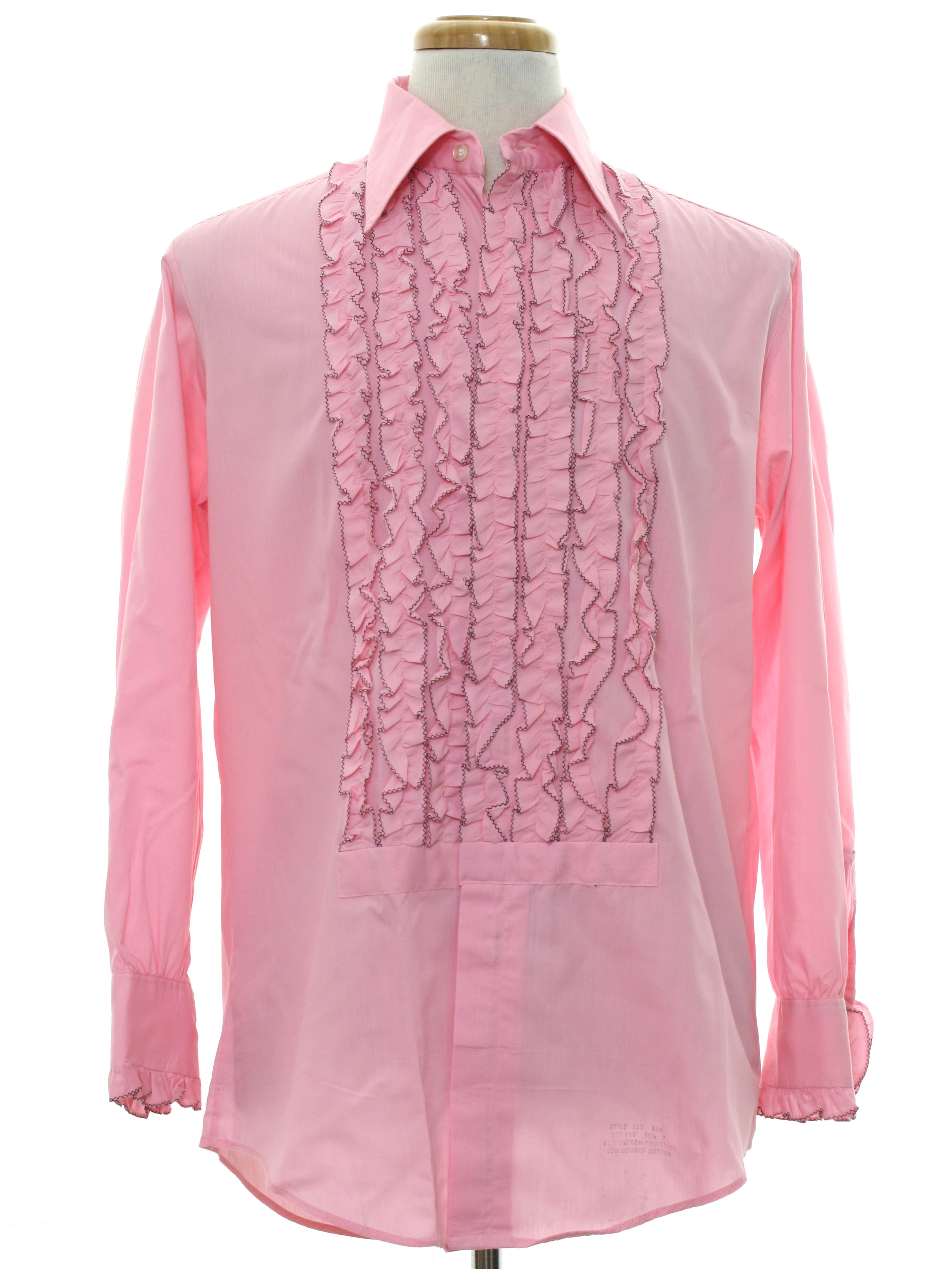 1970's Vintage Delton Shirt: 70s -Delton- Mens hot pink background with ...