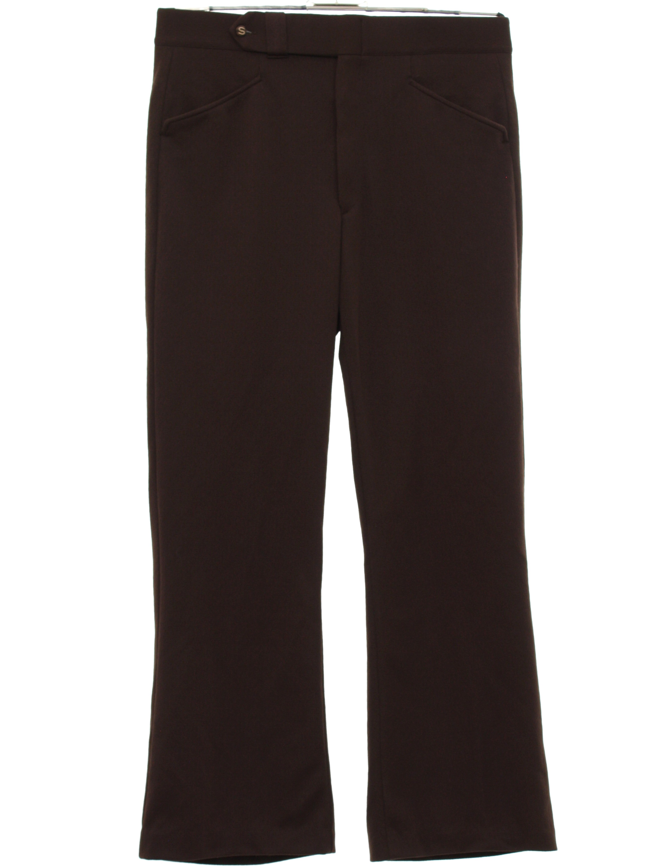 70s Retro Flared Pants / Flares: 70s -Sansabelt- Mens dark brown ...