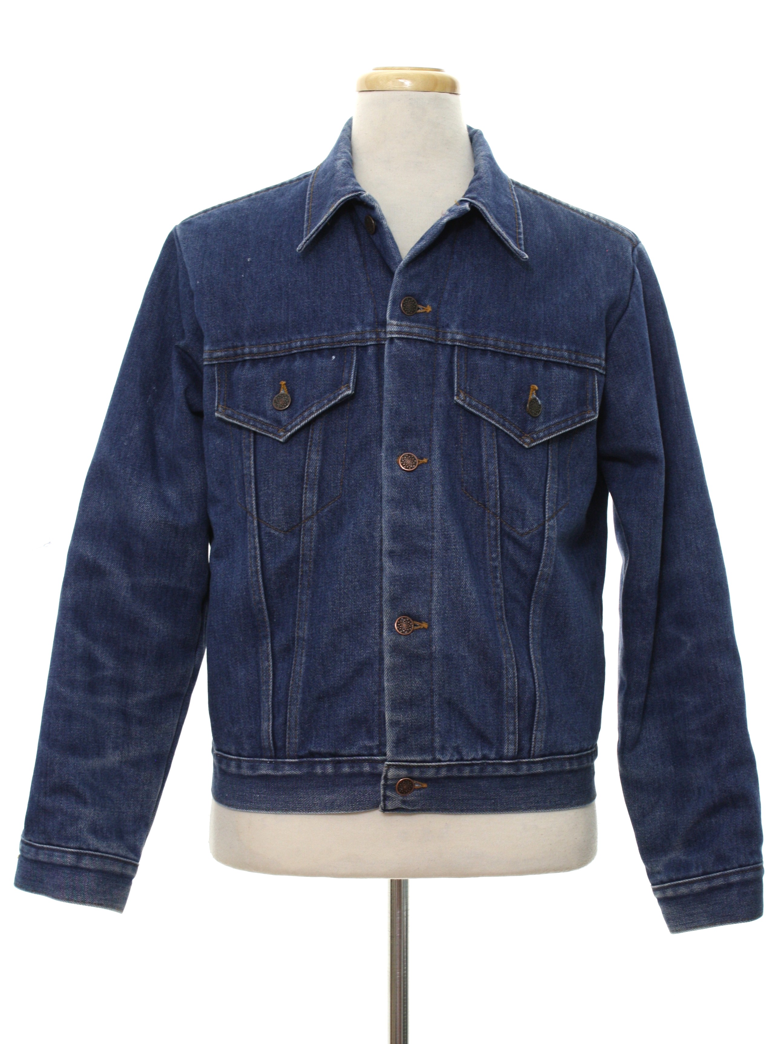 No Label 1960s Vintage Jacket: 60s -No Label- Mens faded blue cotton ...