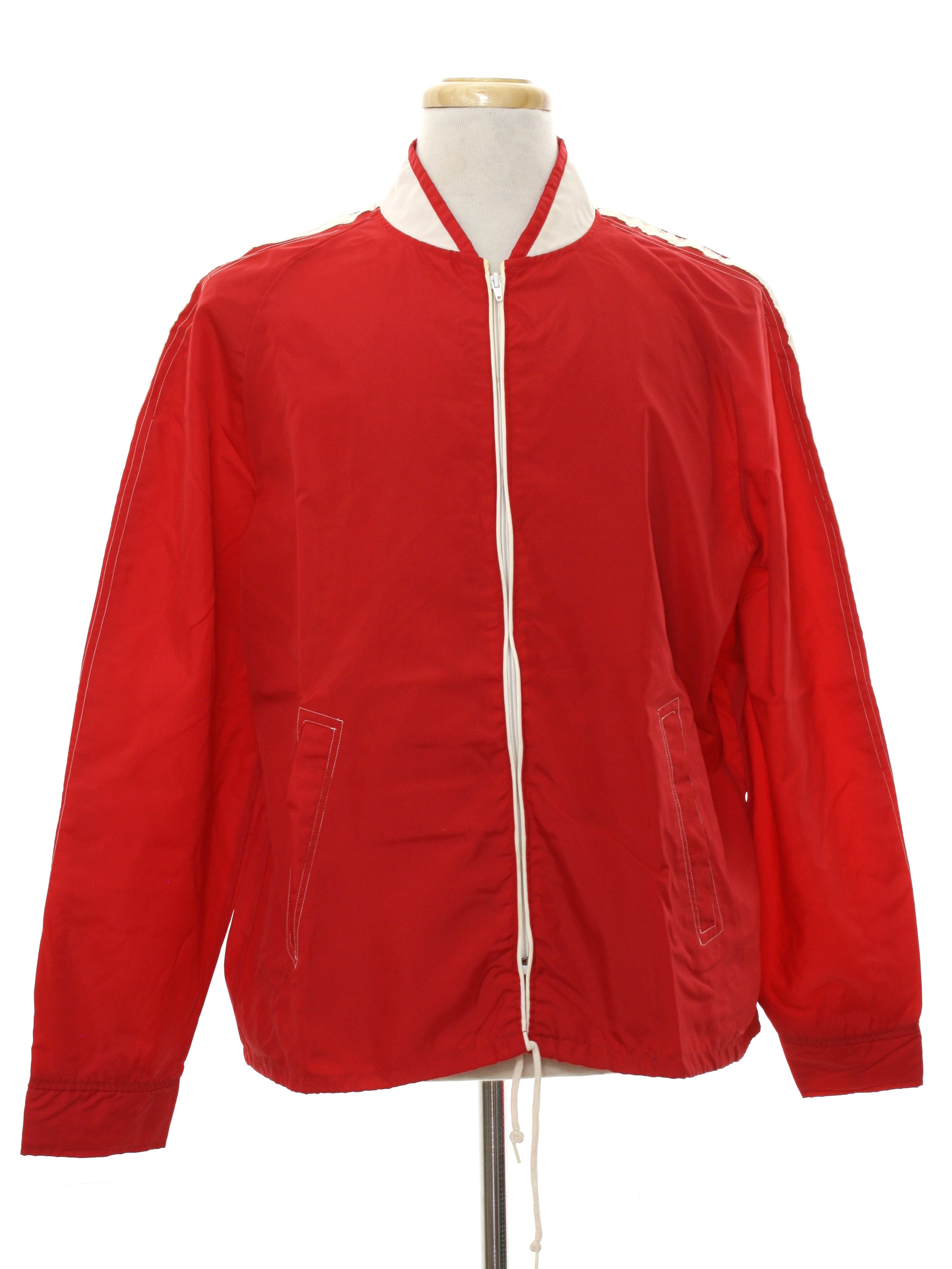 80s Jacket (Elato): Early 80s -Elato- Mens red background nylon ...