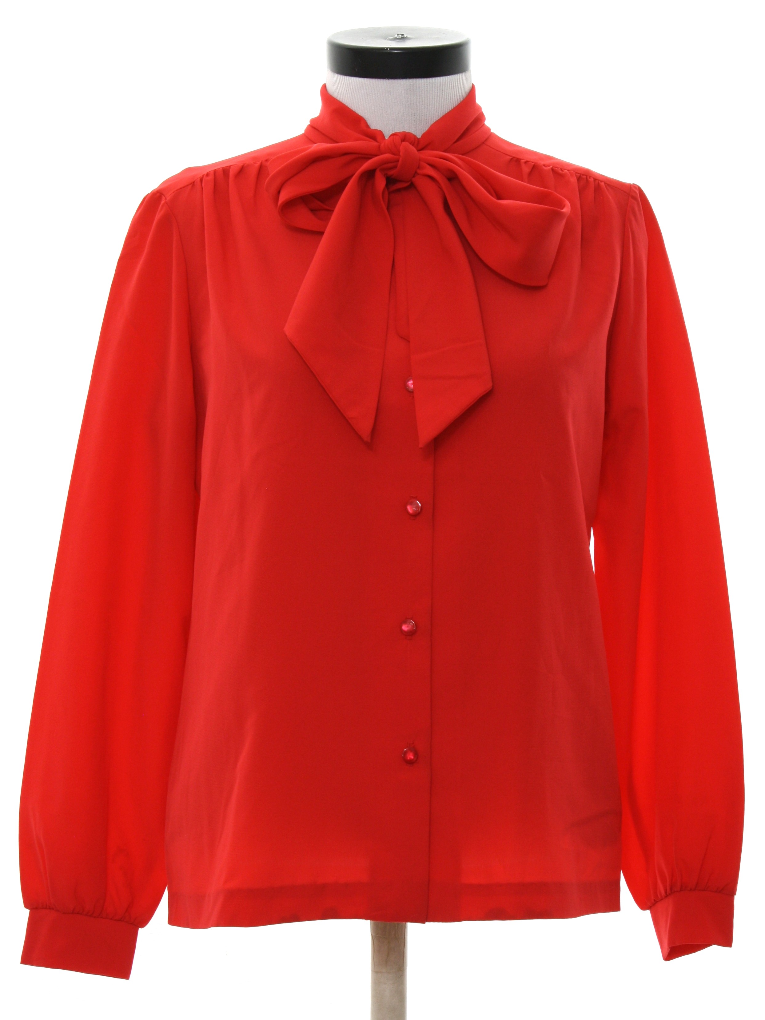 vintage red button up shirt women