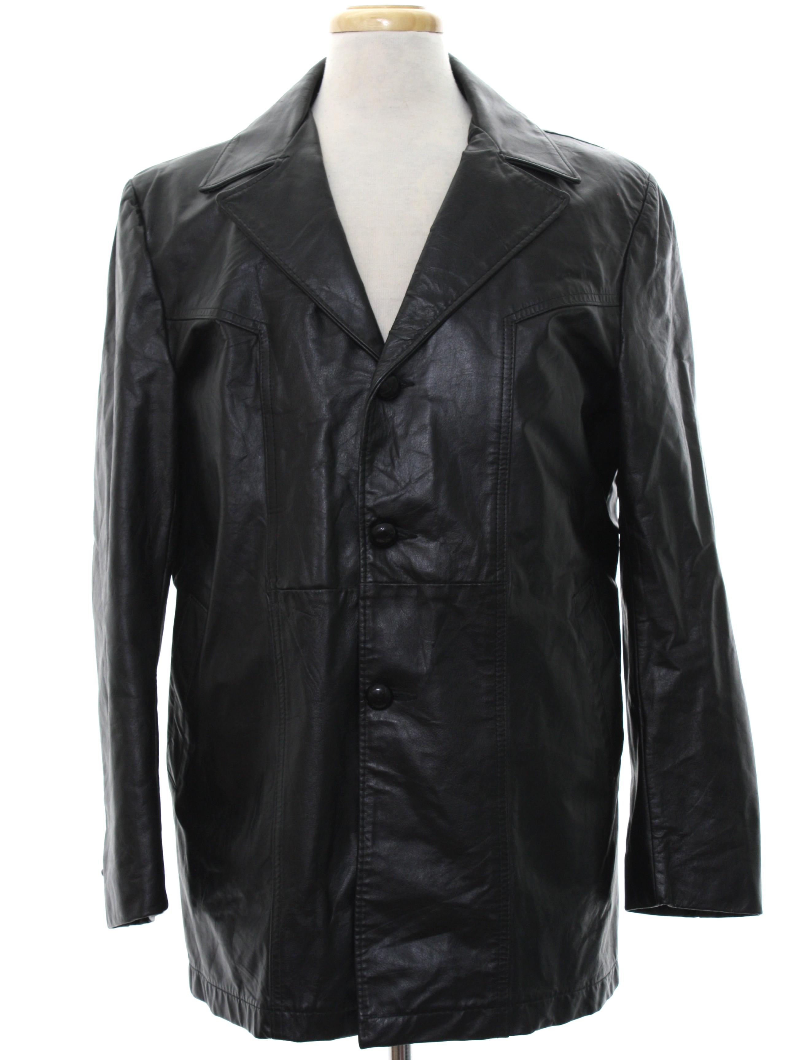 Eighties Leather Jacket: 80s -Sears Mens Store Leather Shop- Mens black ...