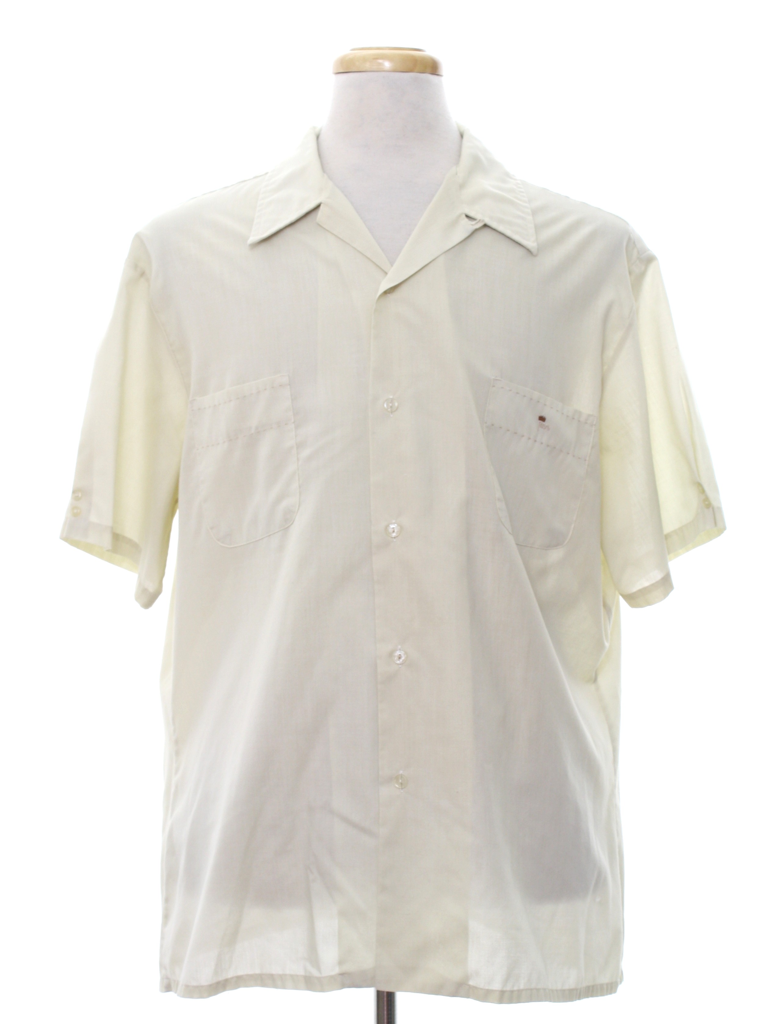 1960's Retro Shirt: 60s -Mr California- Mens beige polyester cotton ...