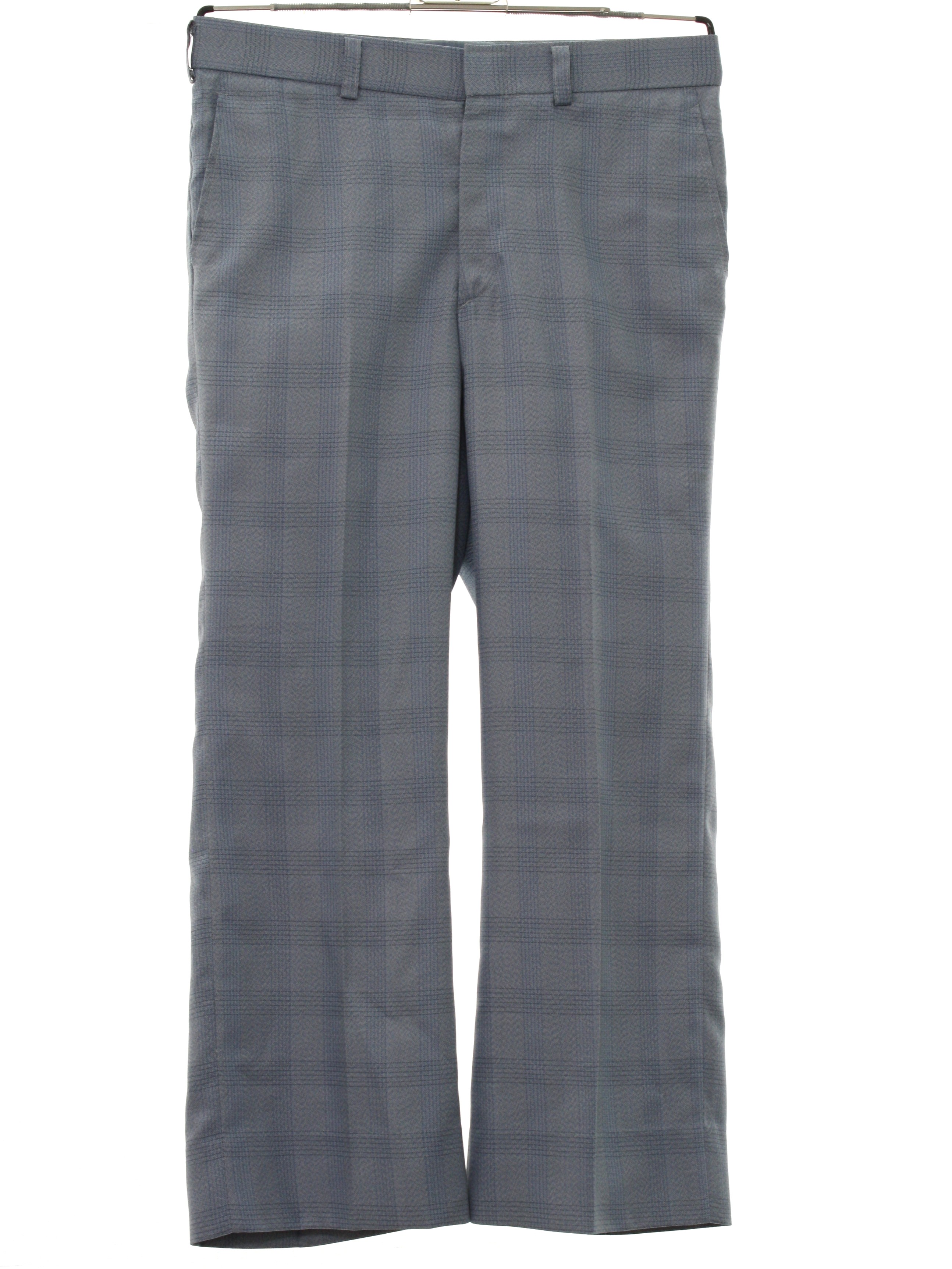 Retro 1970's Pants (Home Sewn) : 70s -Home Sewn- Mens light blue, grey ...