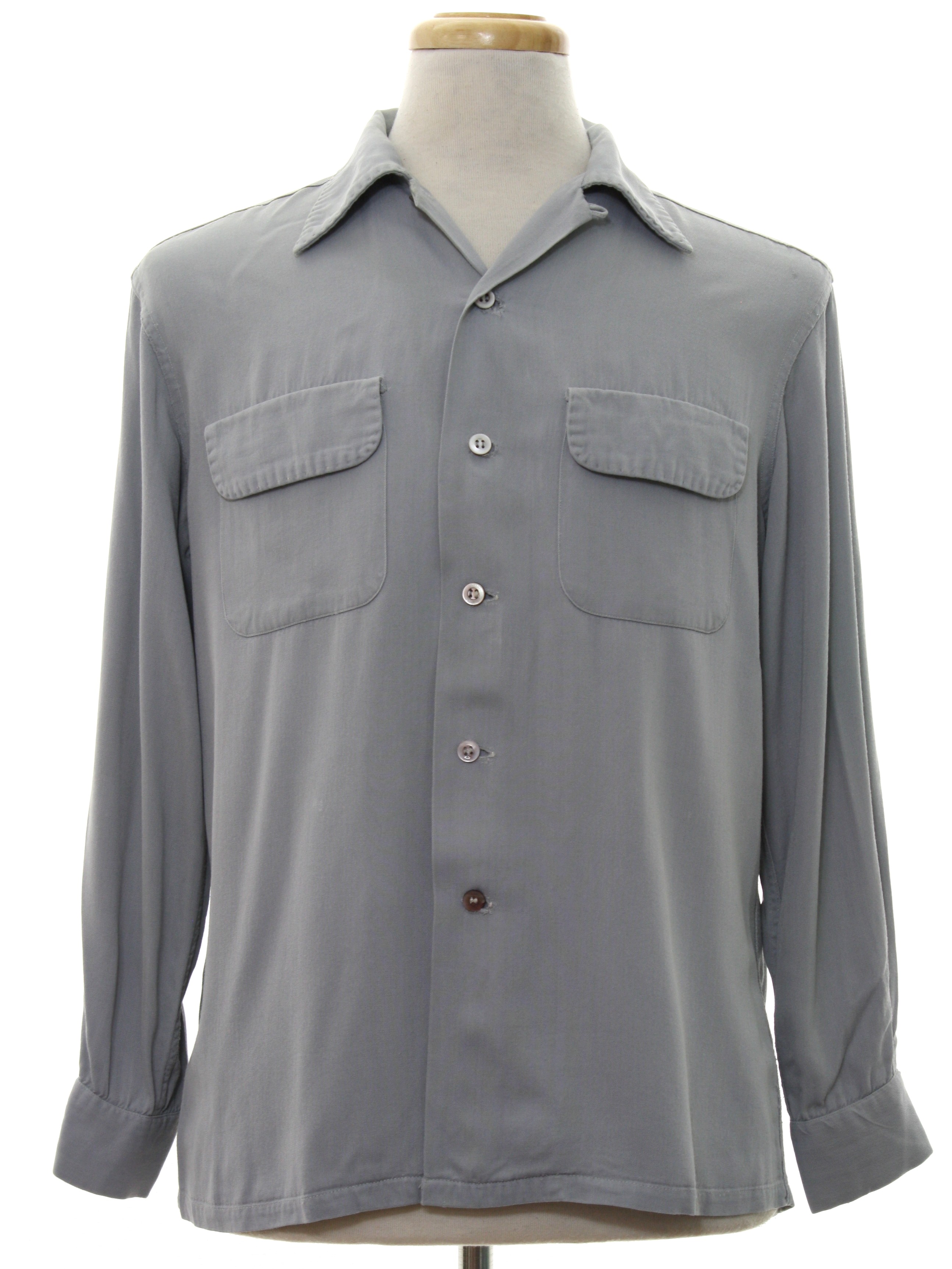 50s Vintage McGregor Gabardine Shirt: 50s -McGregor- Mens dove gray ...