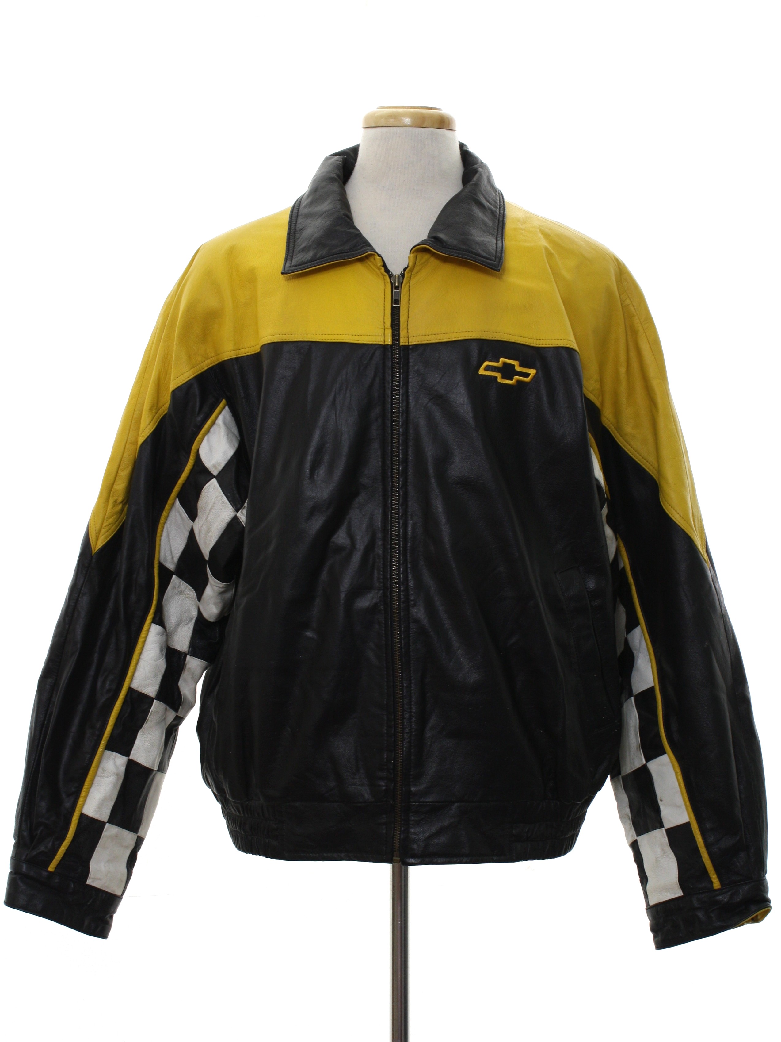 Maker of Jacket Fashion Jackets Black Vintage 90s Snap on Racing