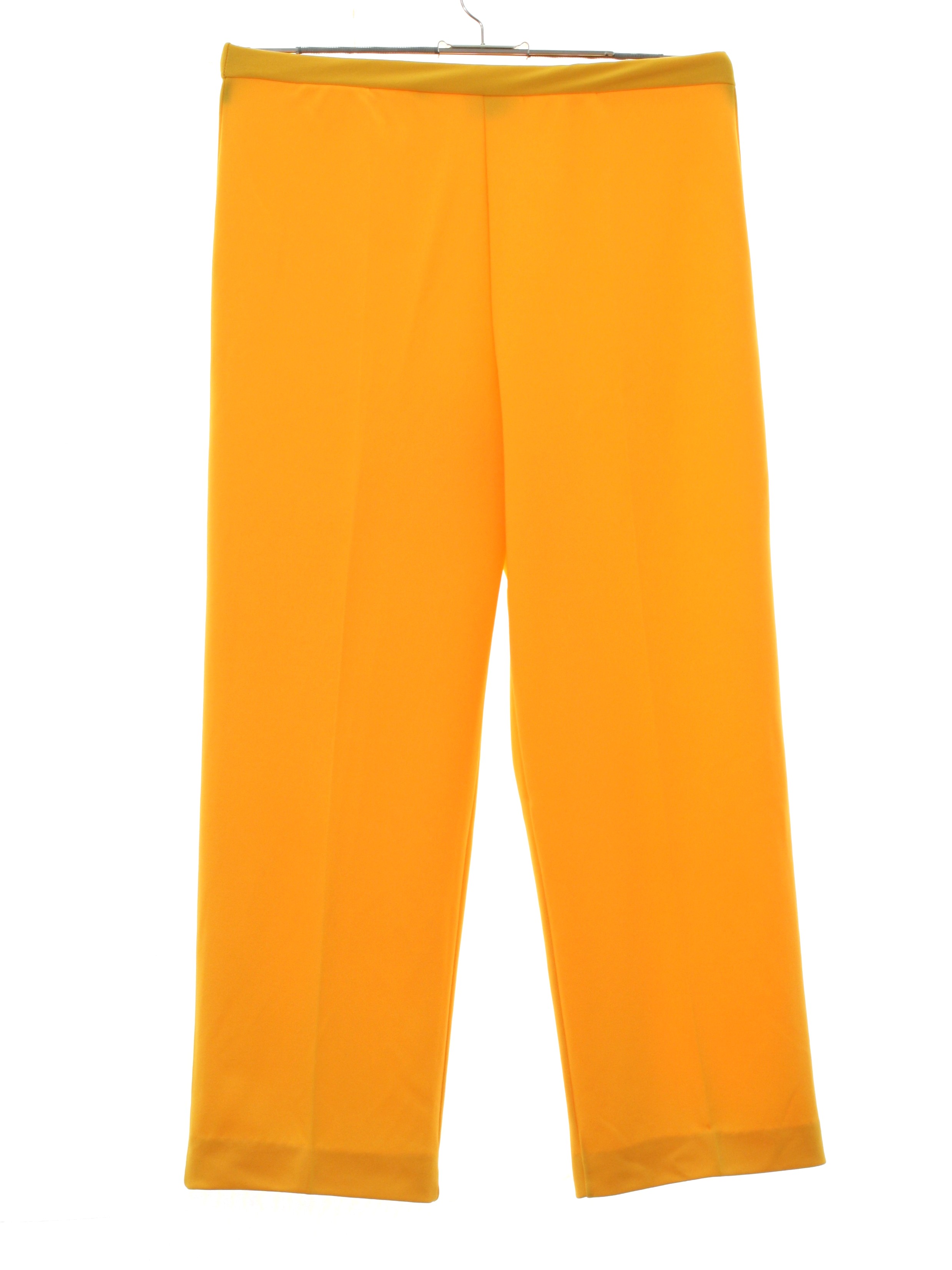 Vintage 70s Pants: 70s -Vera- Designer Womens bright mustard yellow ...