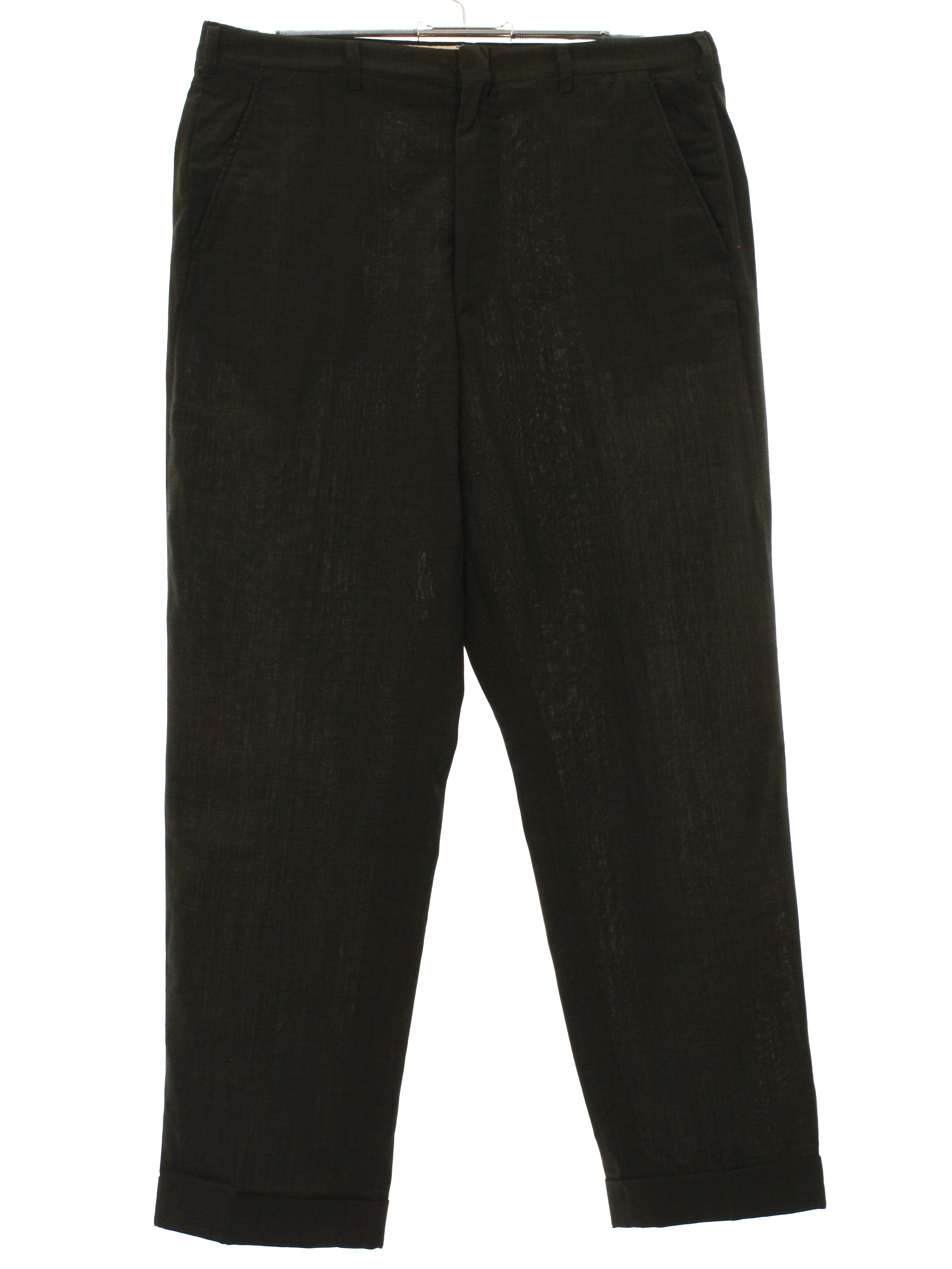 Vintage Missing Label 1960s Pants: 60s -Missing Label- Mens dark brown ...