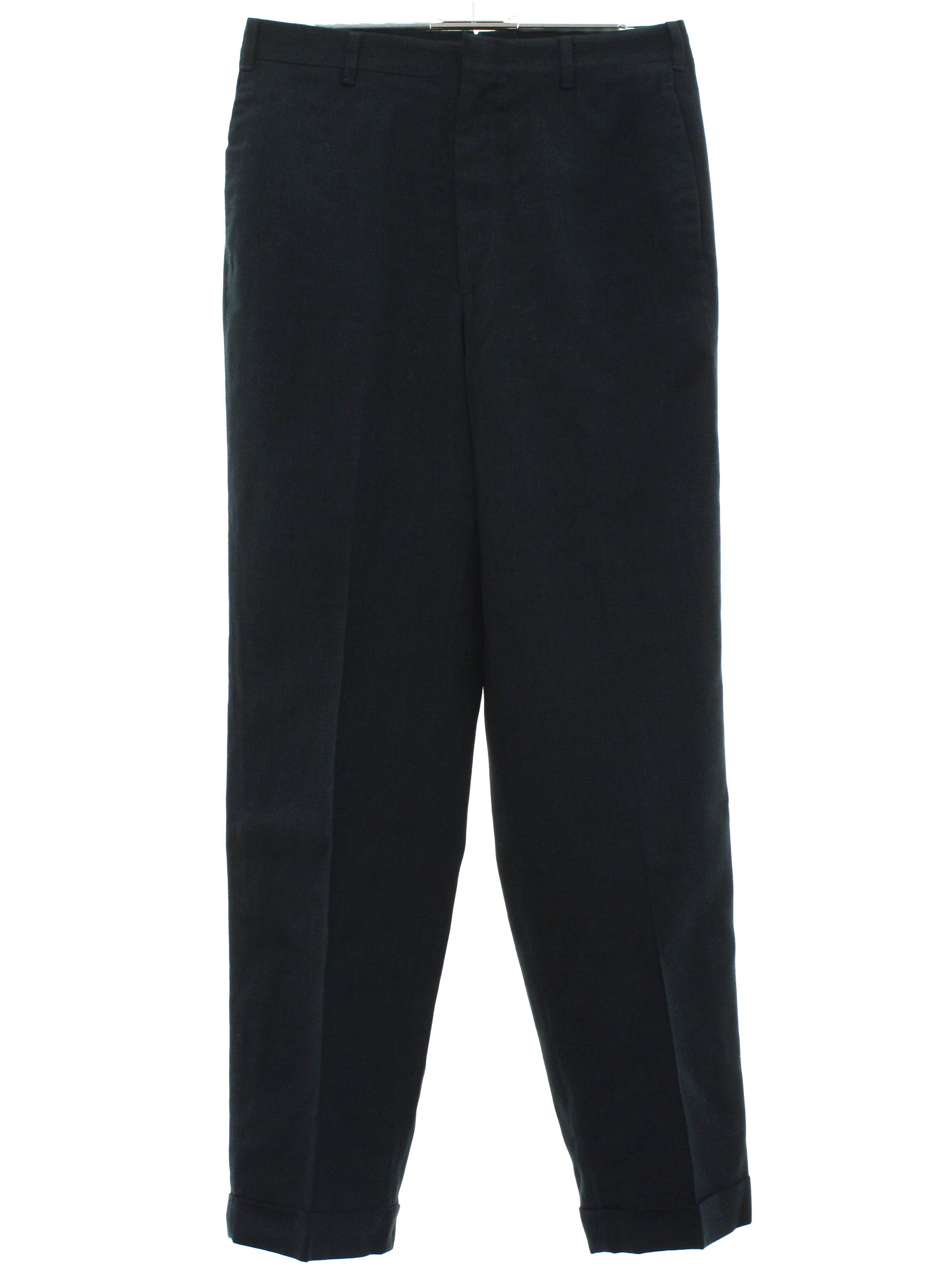 Retro 1960s Pants: 60s -Care Label Only- Mens black with light blue ...