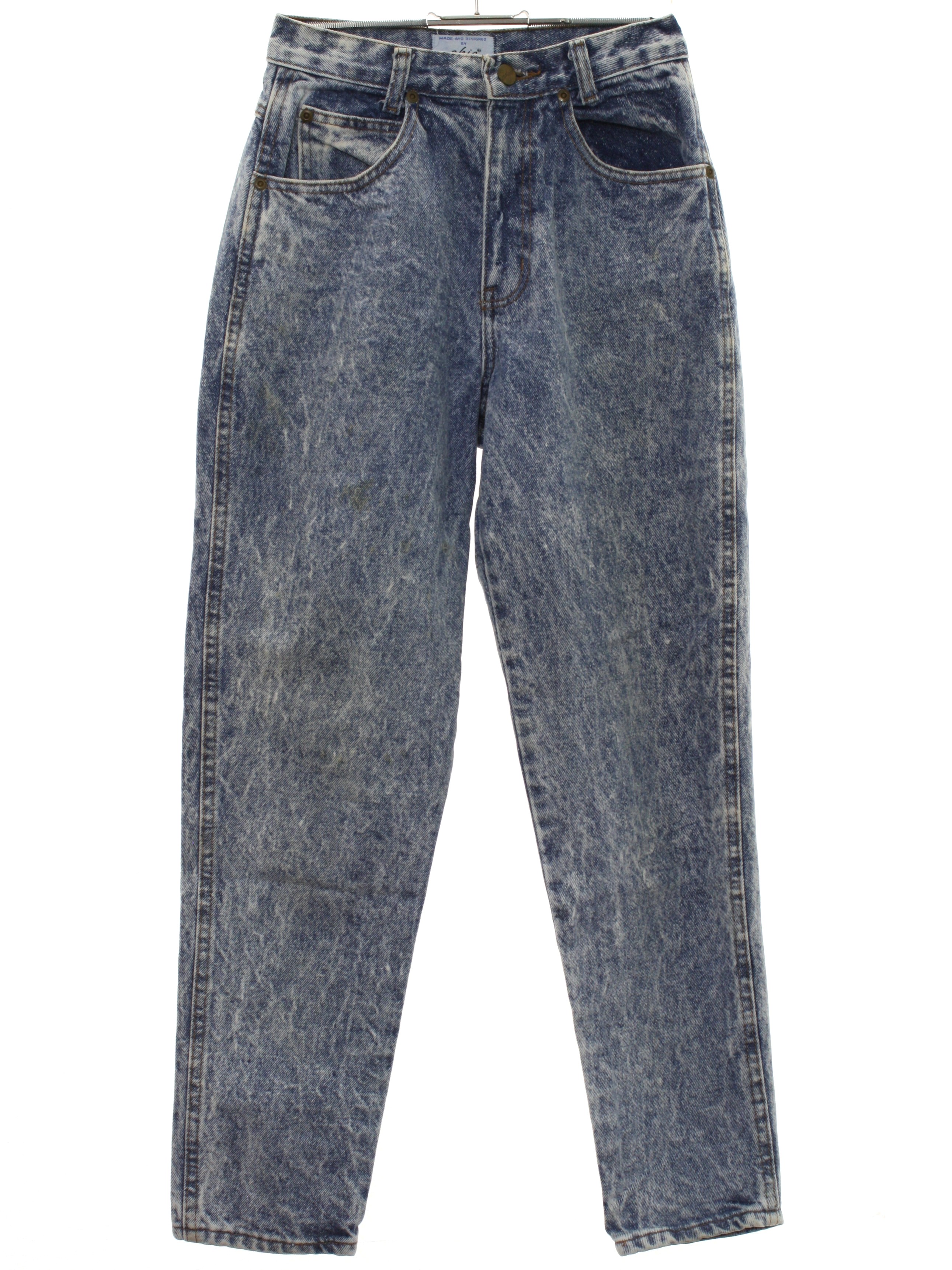 1980's Vintage Chic Pants: 80s -Chic- Womens acid washed blue cotton ...