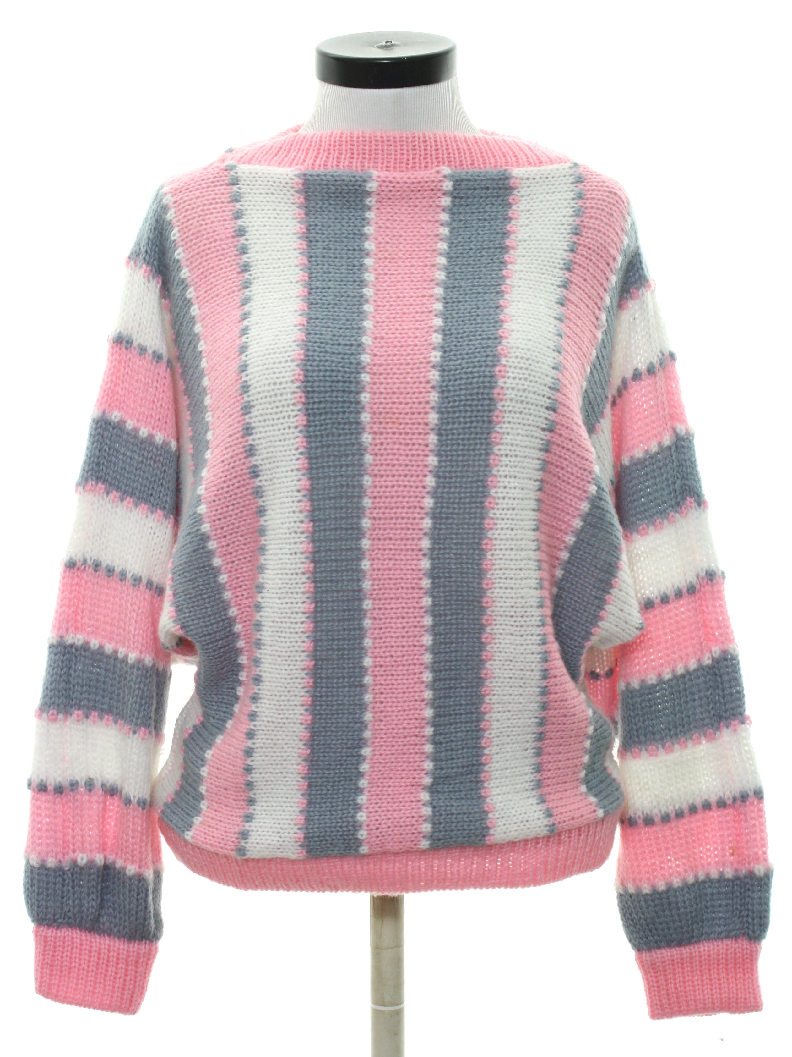 1980s Home Sewn Sweater: 80s -Home Sewn- Womens light pink background ...