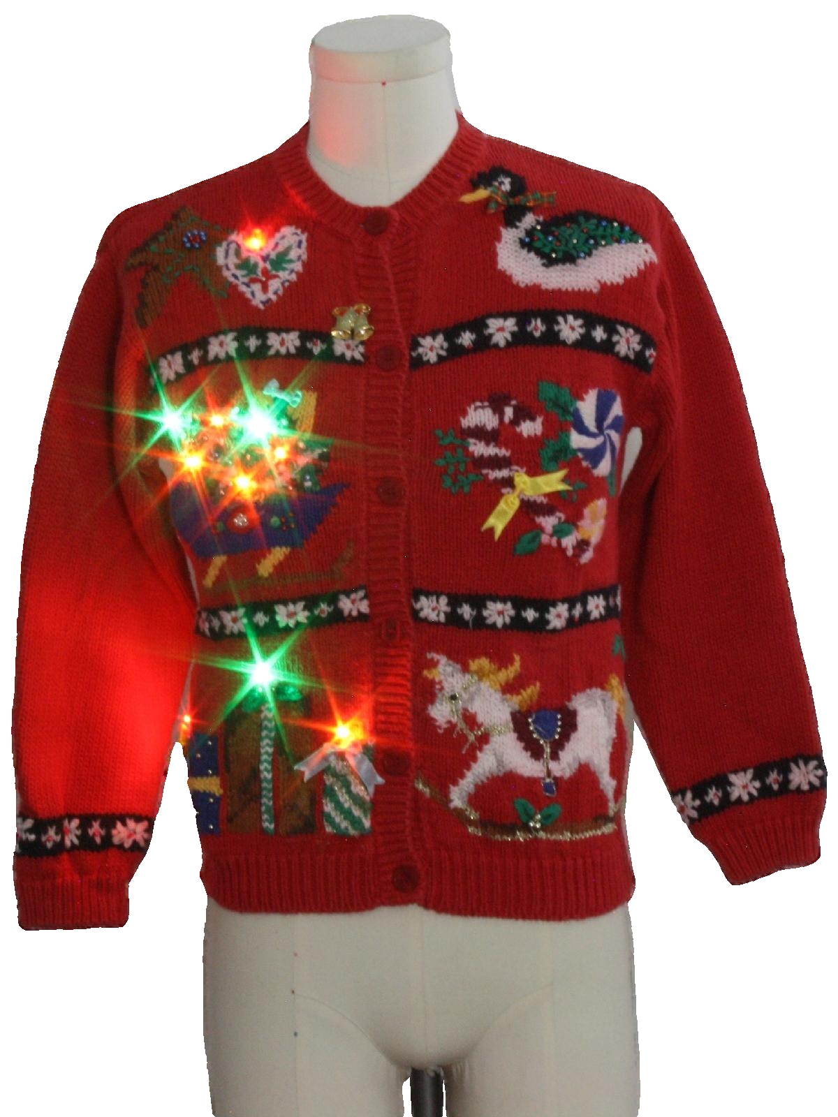 Womens Multicolor Lightup Ugly Christmas Sweater: -Jennifer Moore ...