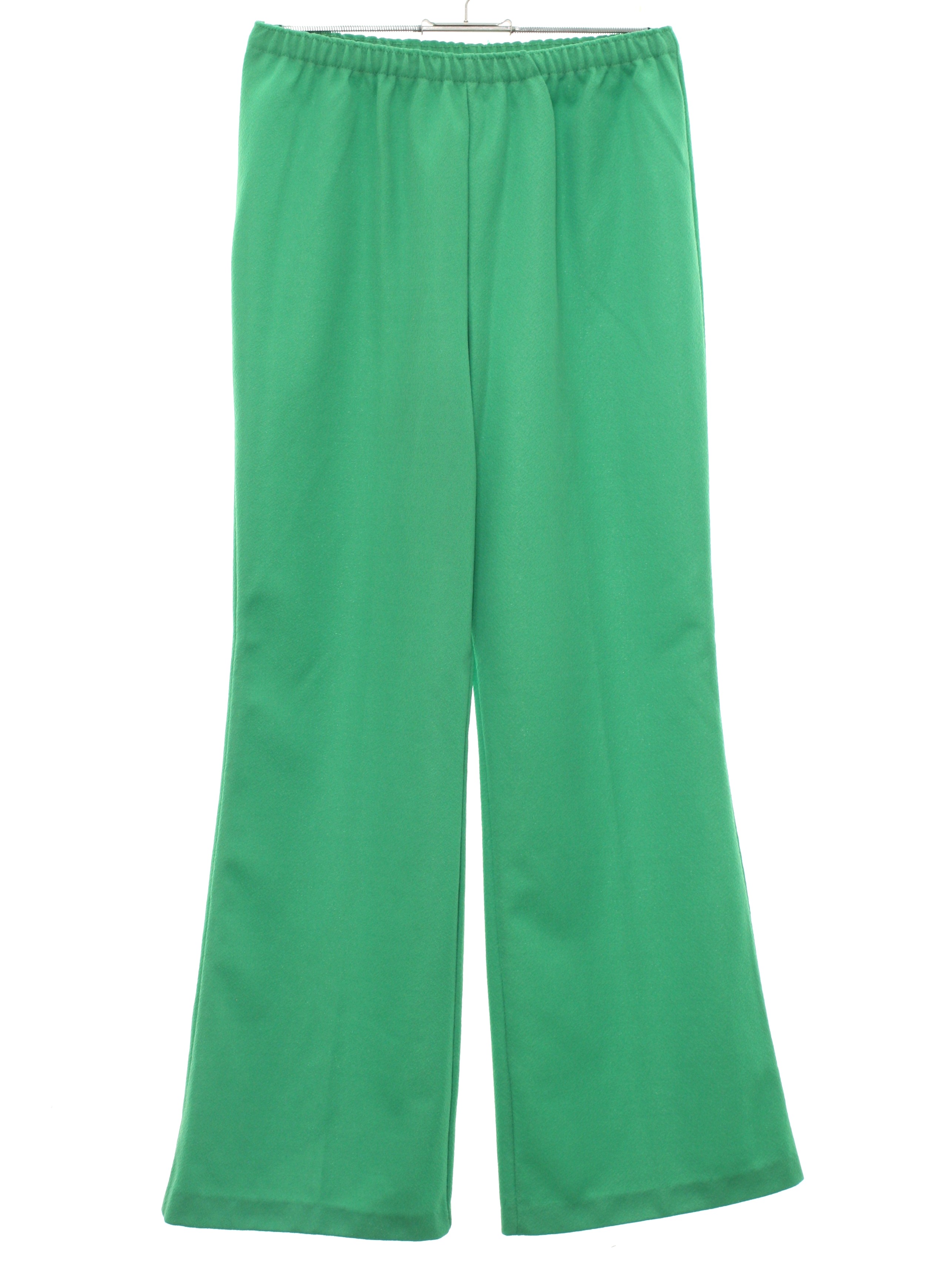 1970's Retro Flared Pants / Flares: 70s -size label- Womens grass green ...