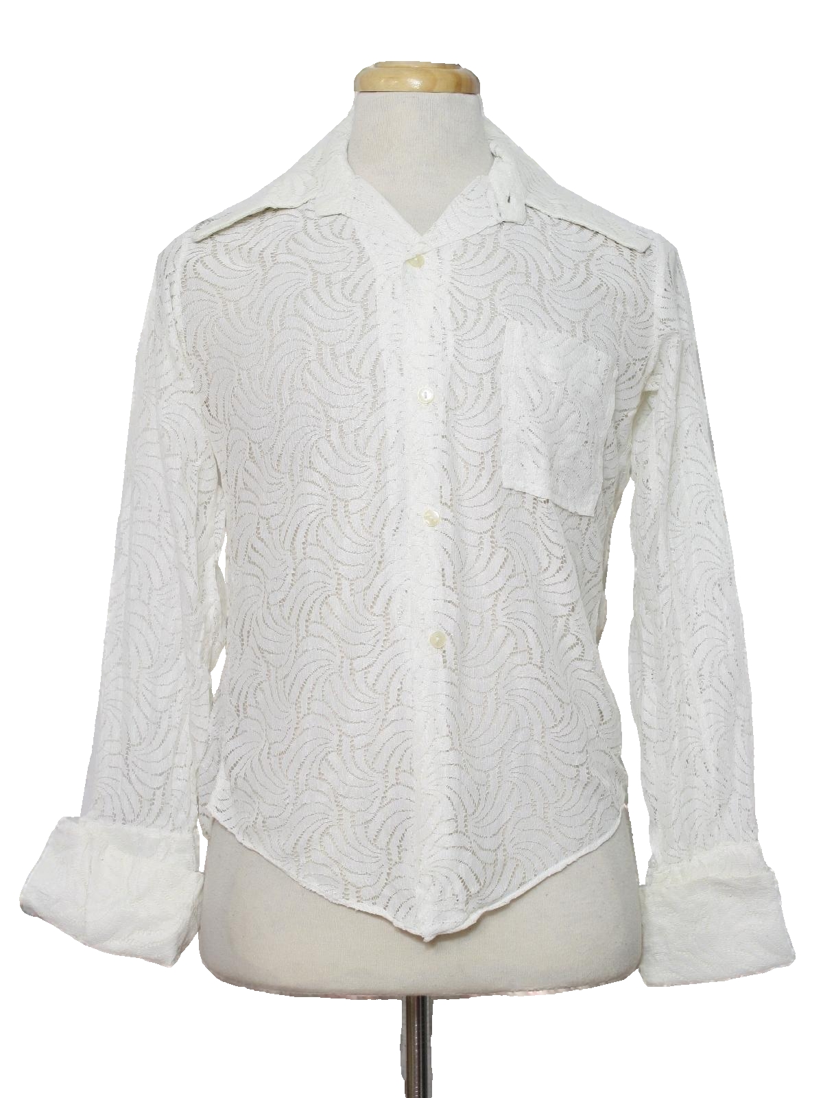 Vintage Eton Seventies Hippie Shirt: 70s -Eton- Mens white polyester ...