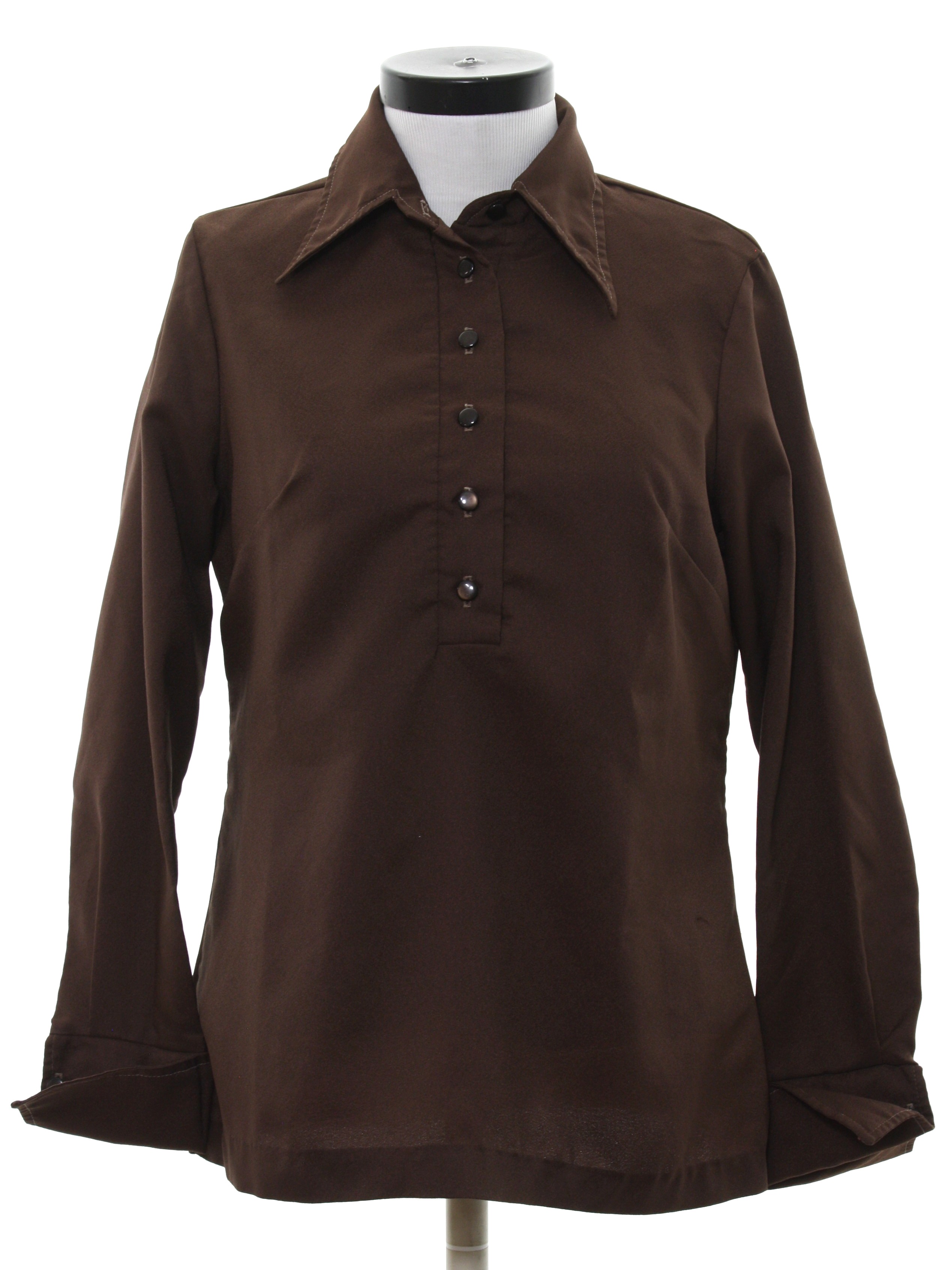 70's Vintage Western Shirt: 70s -H Bar C- Womens dark brown