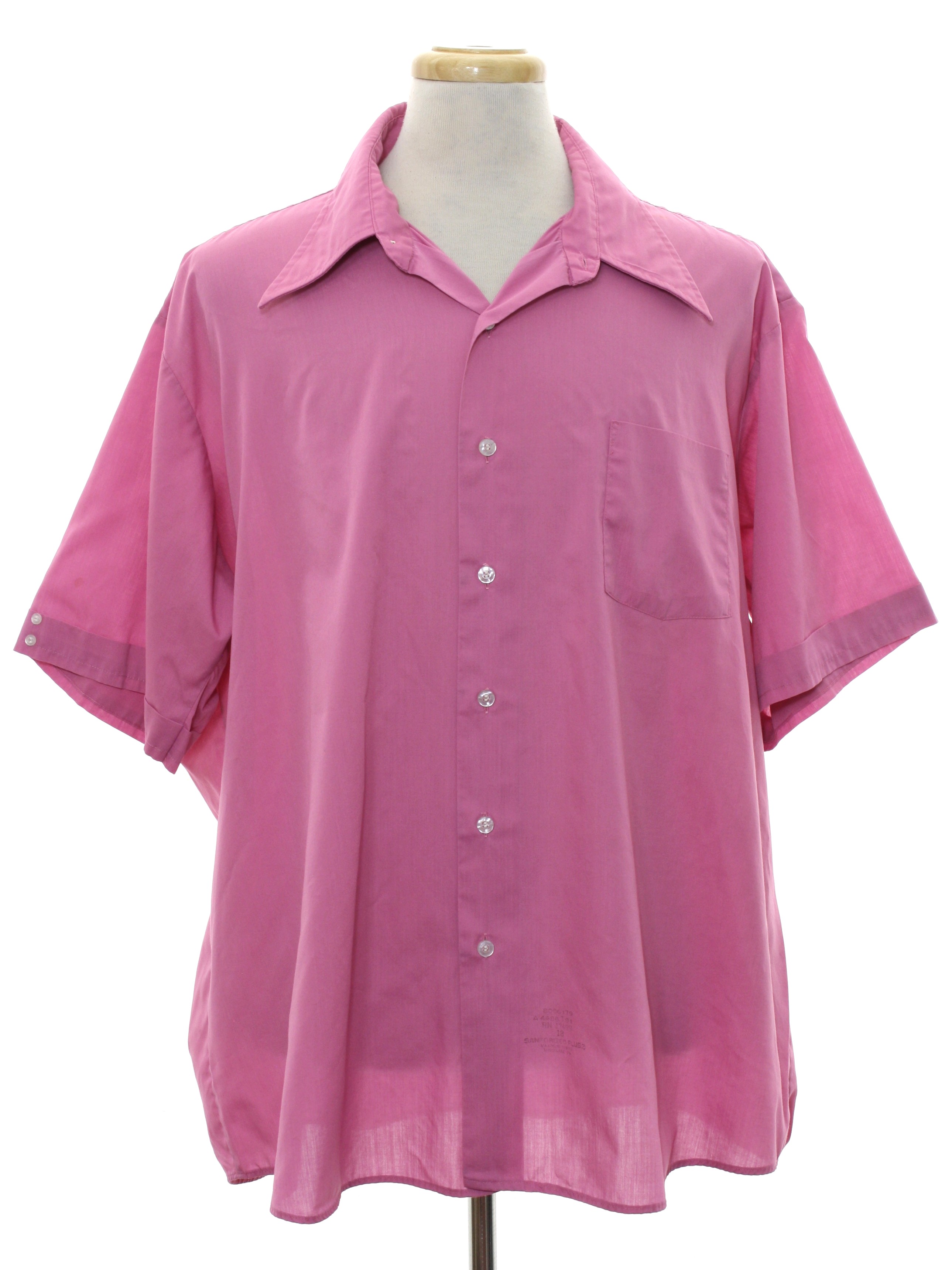 Retro 1960's Shirt (Gino Big Tall) : Late 60s -Gino Big Tall- Mens pink ...