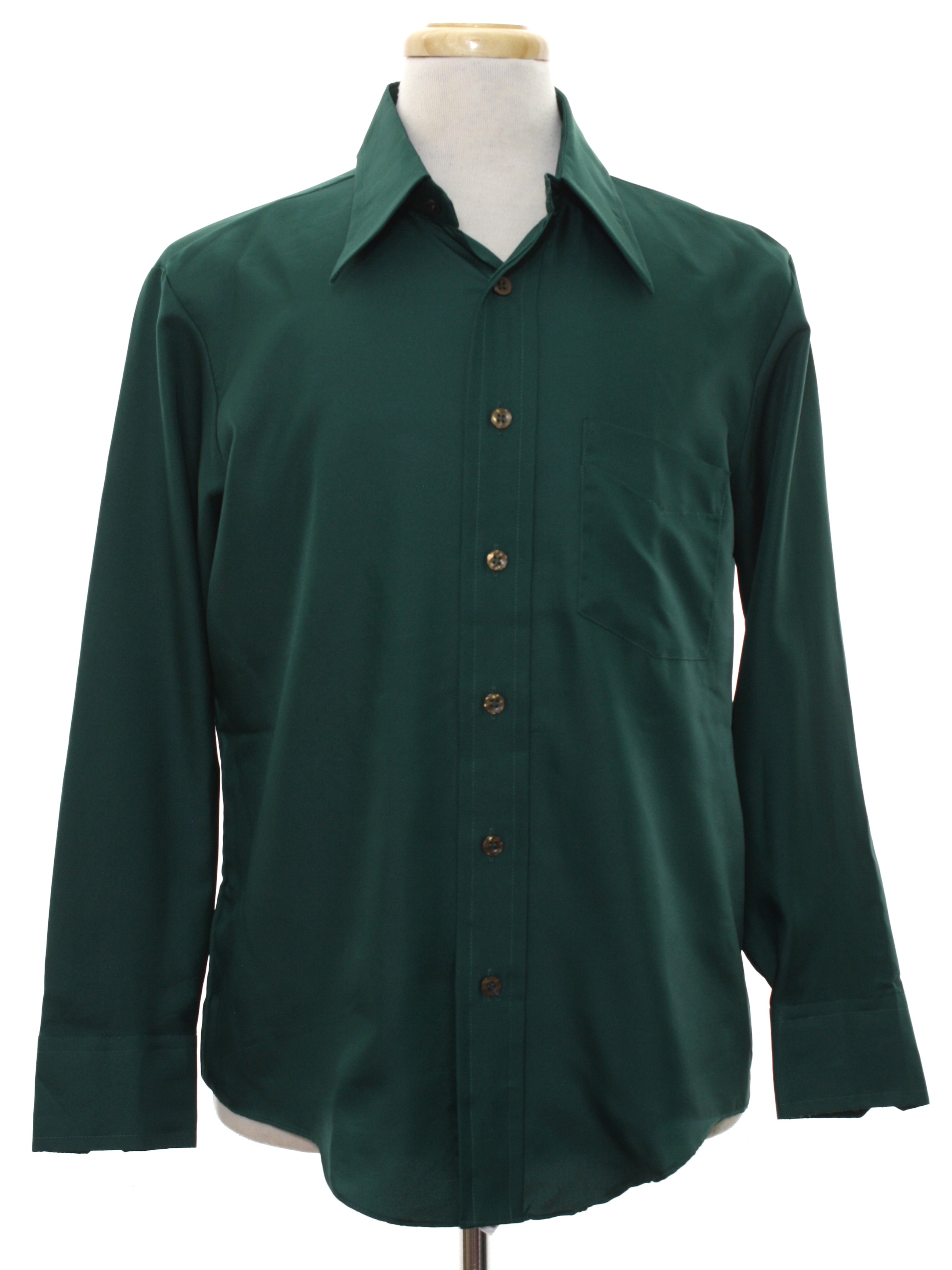 1970s Vintage Disco Shirt: 70s -Landmark- Mens dark green background ...