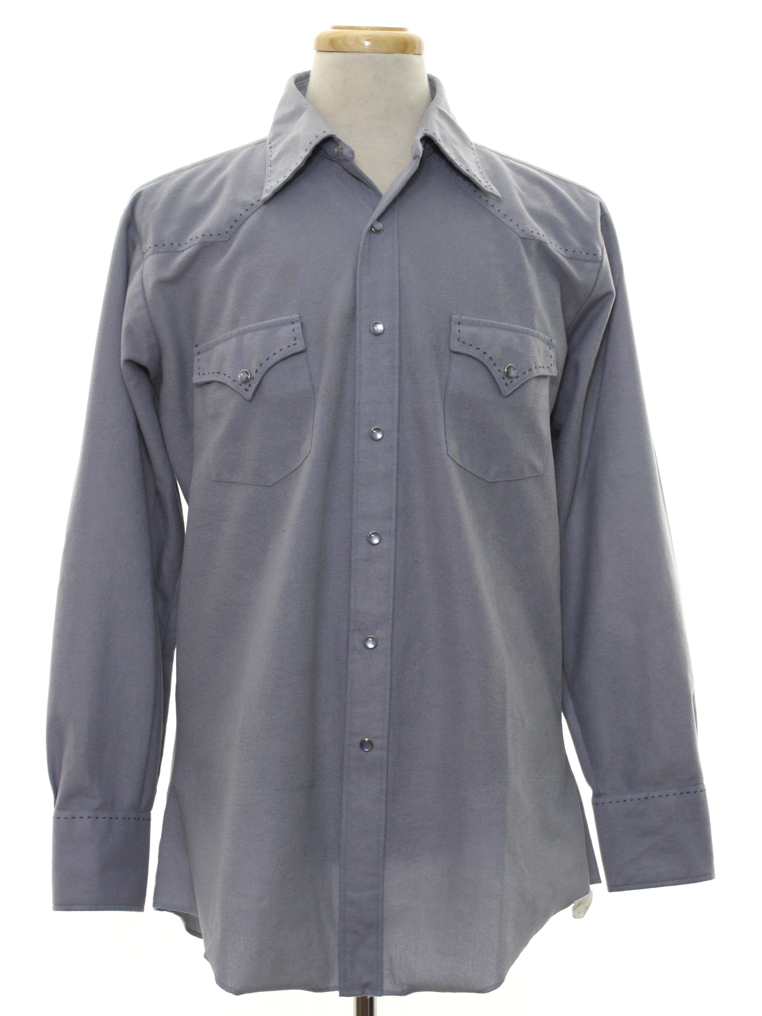 H Bar C Eighties Vintage Western Shirt: 80s -H Bar C- Mens light blue ...