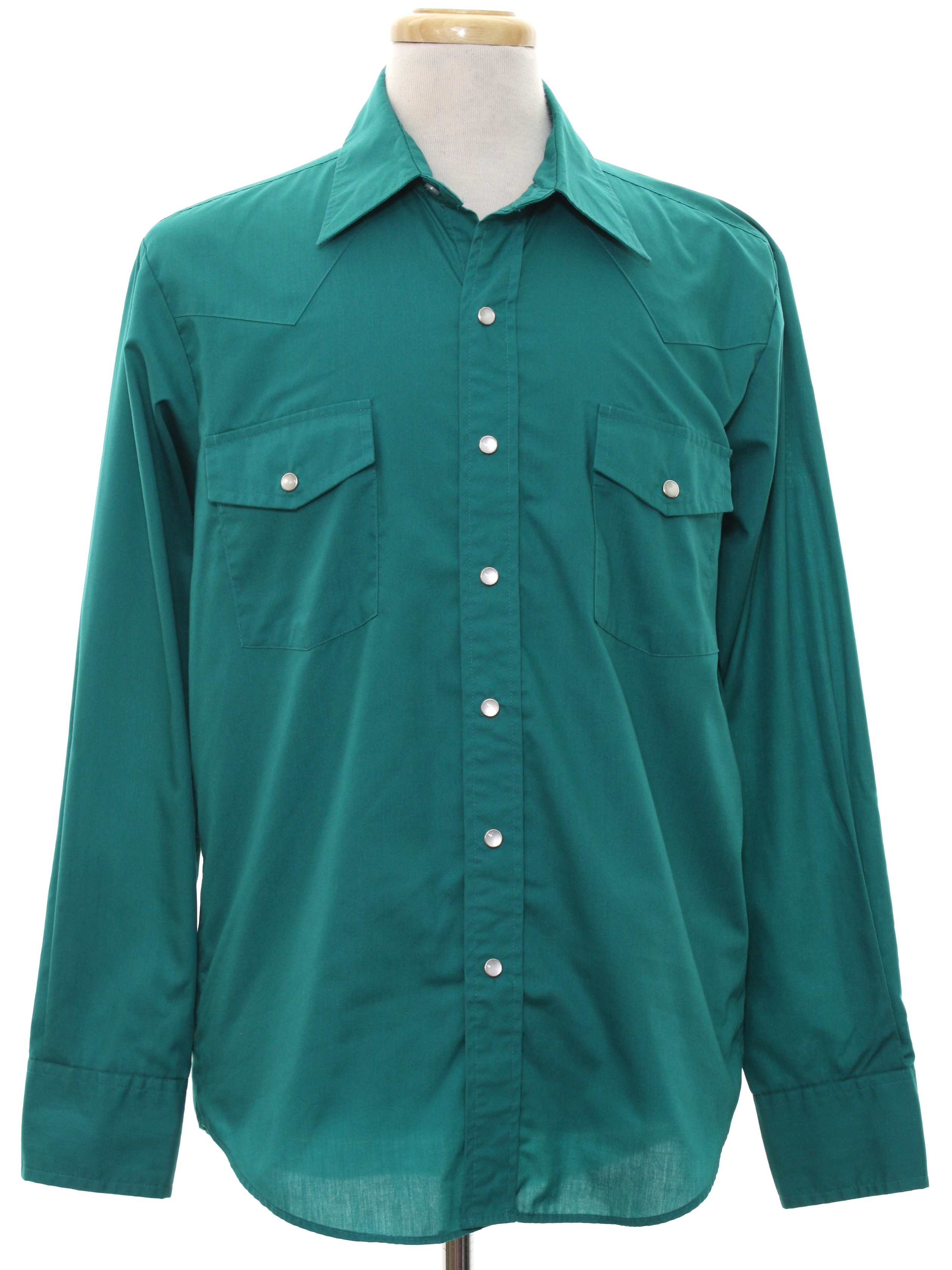 Vintage Malco Modes 1980s Western Shirt: 80s -Malco Modes- Mens teal ...