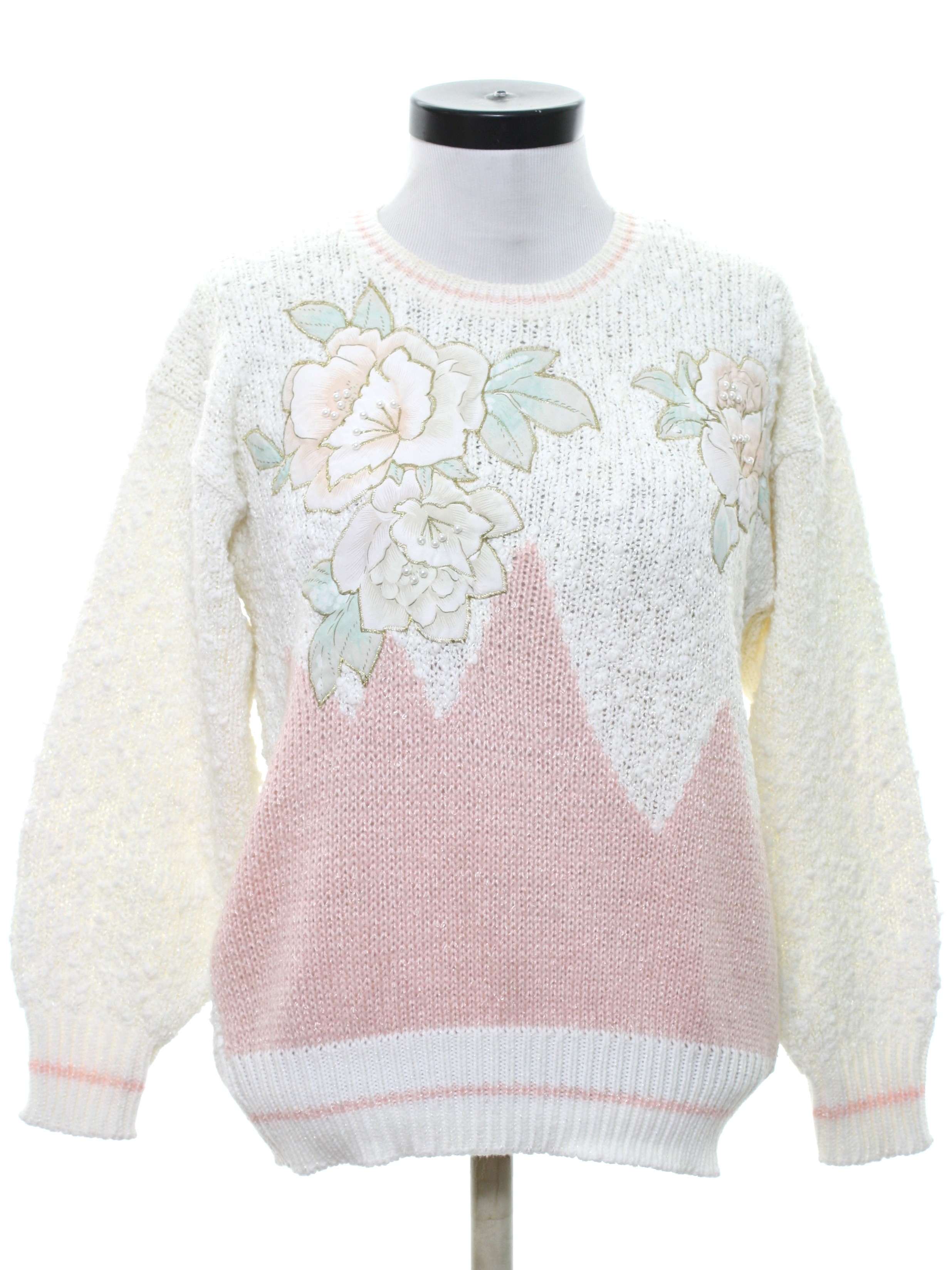 Eighties Vintage Sweater: 80s -Jaclyn Smith- Womens winter white ...