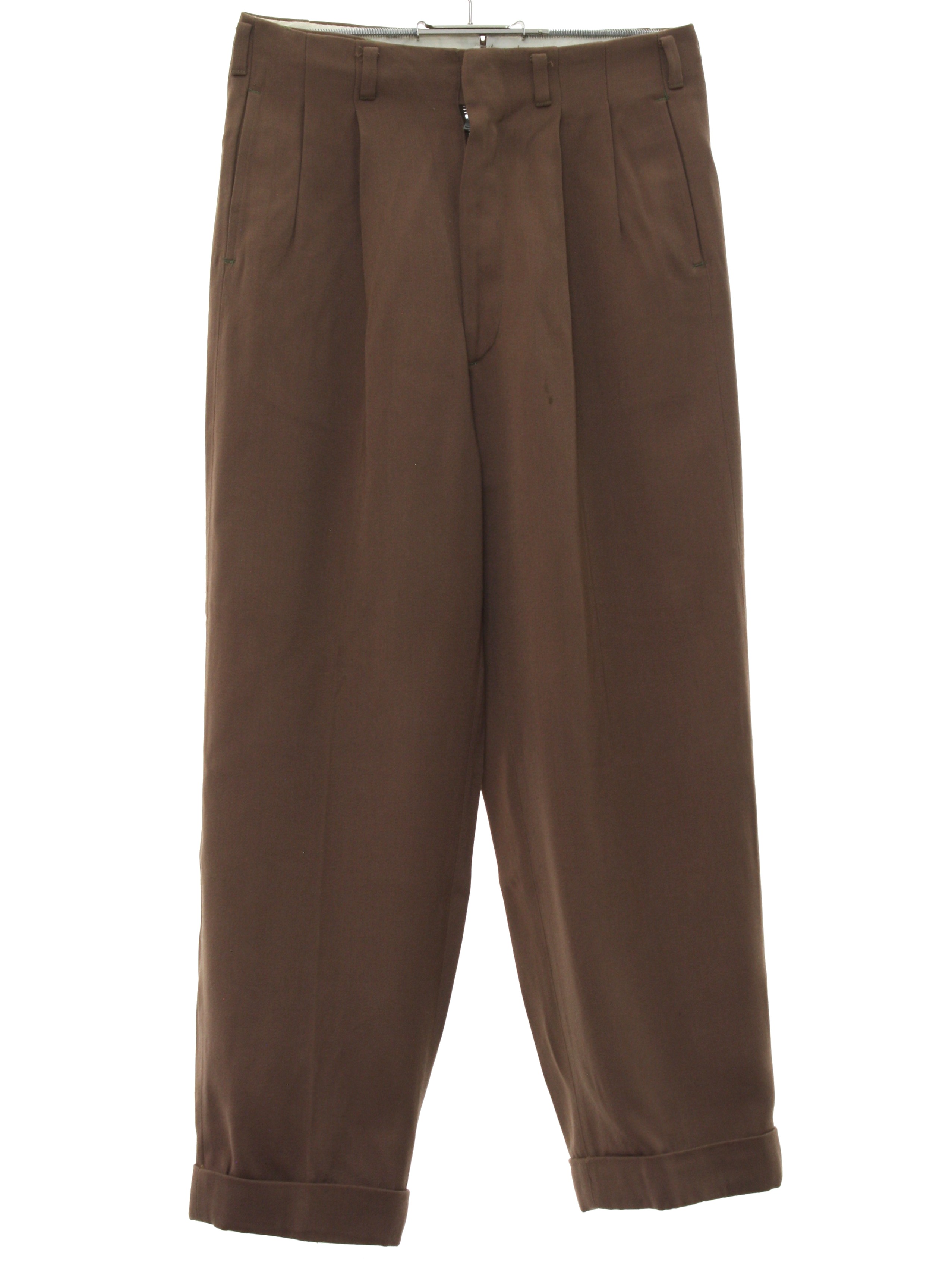 Vintage 1940's Pants: 40s -Home Sewn- Boys soft brown wool gabardine ...