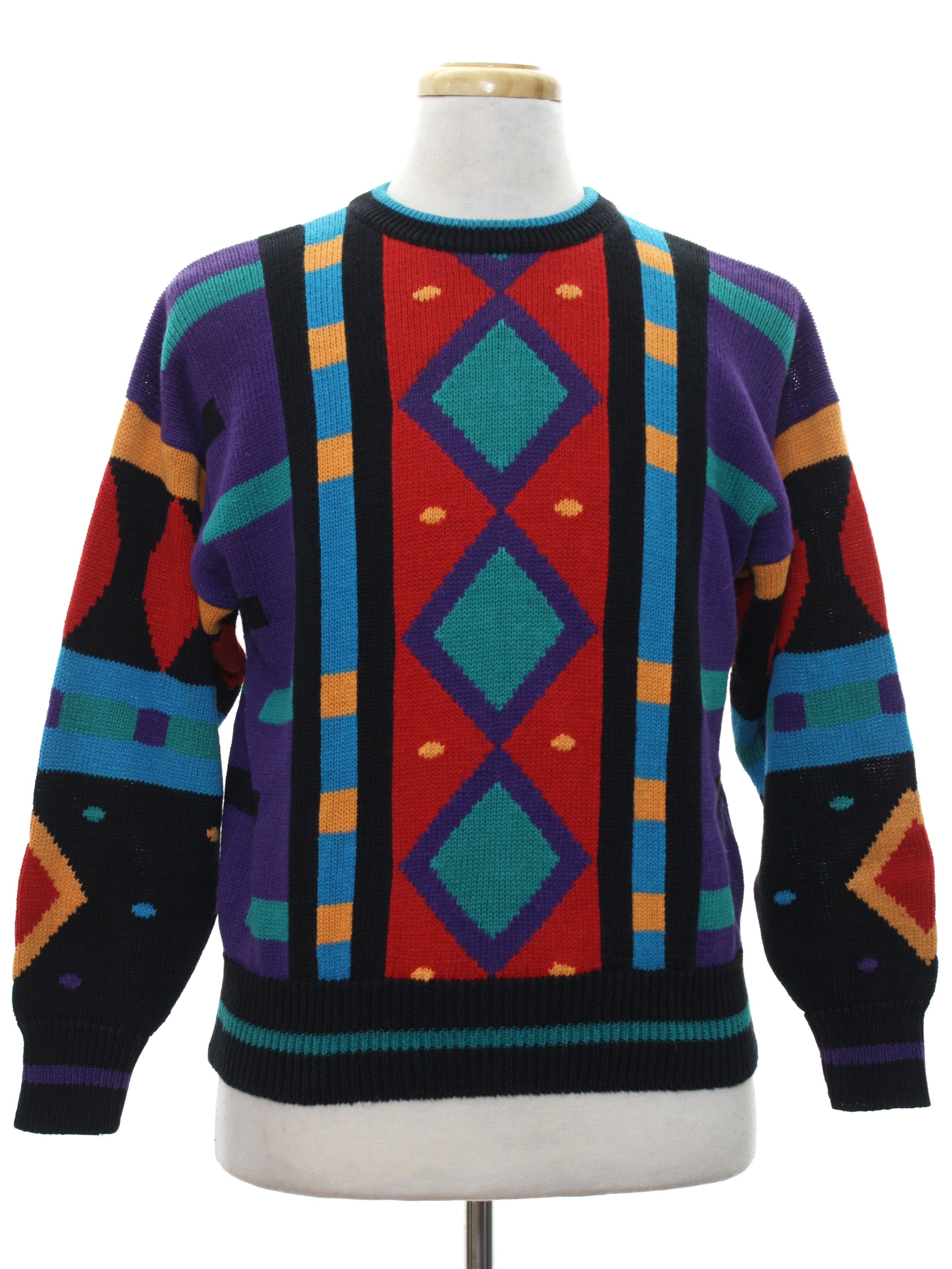 Vintage Missing Label 80's Sweater: 80s -Missing Label-- Mens black ...