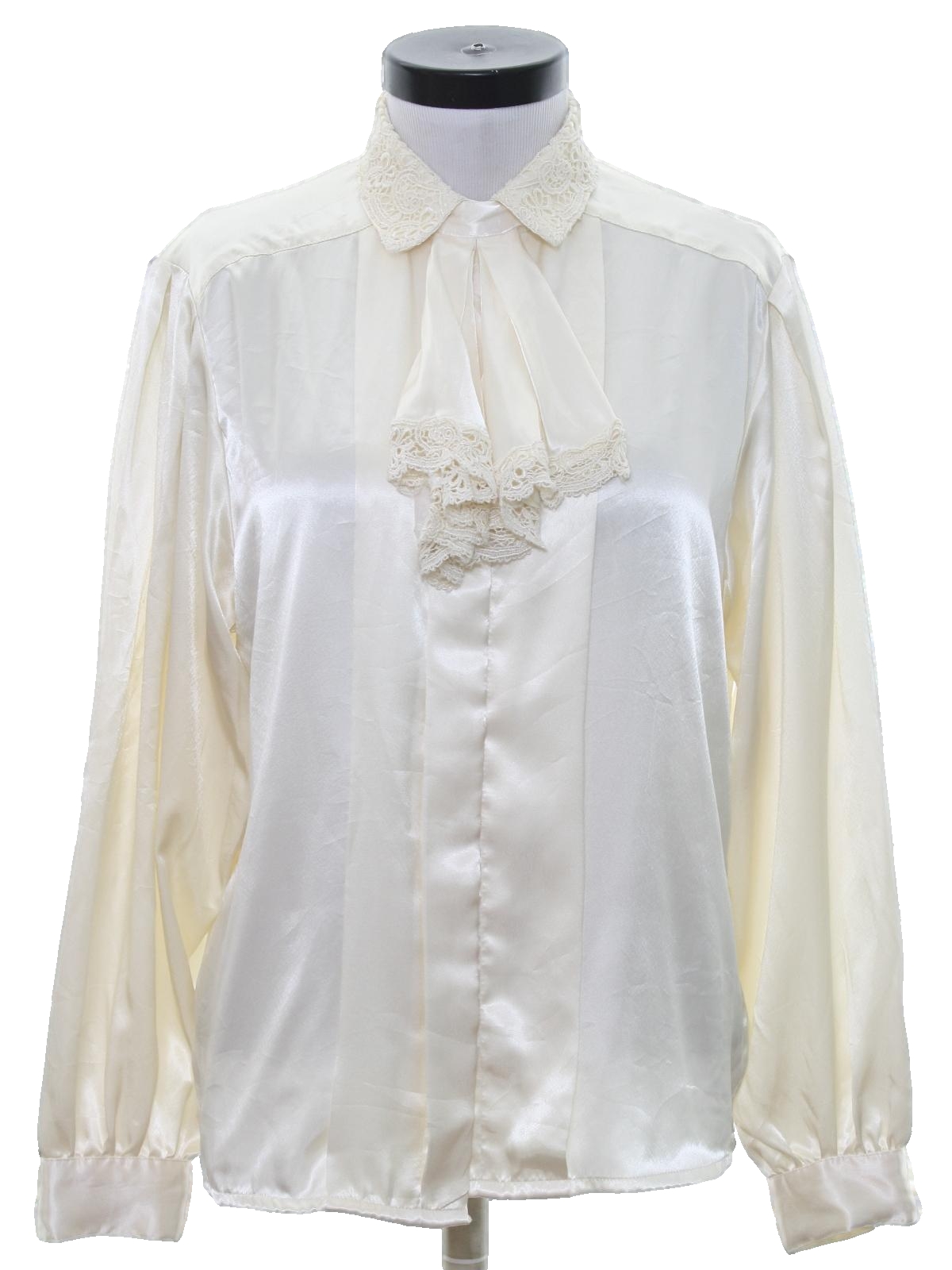 Vintage Dividends 80's Shirt: 80s -Dividends- Womens ivory satin ...