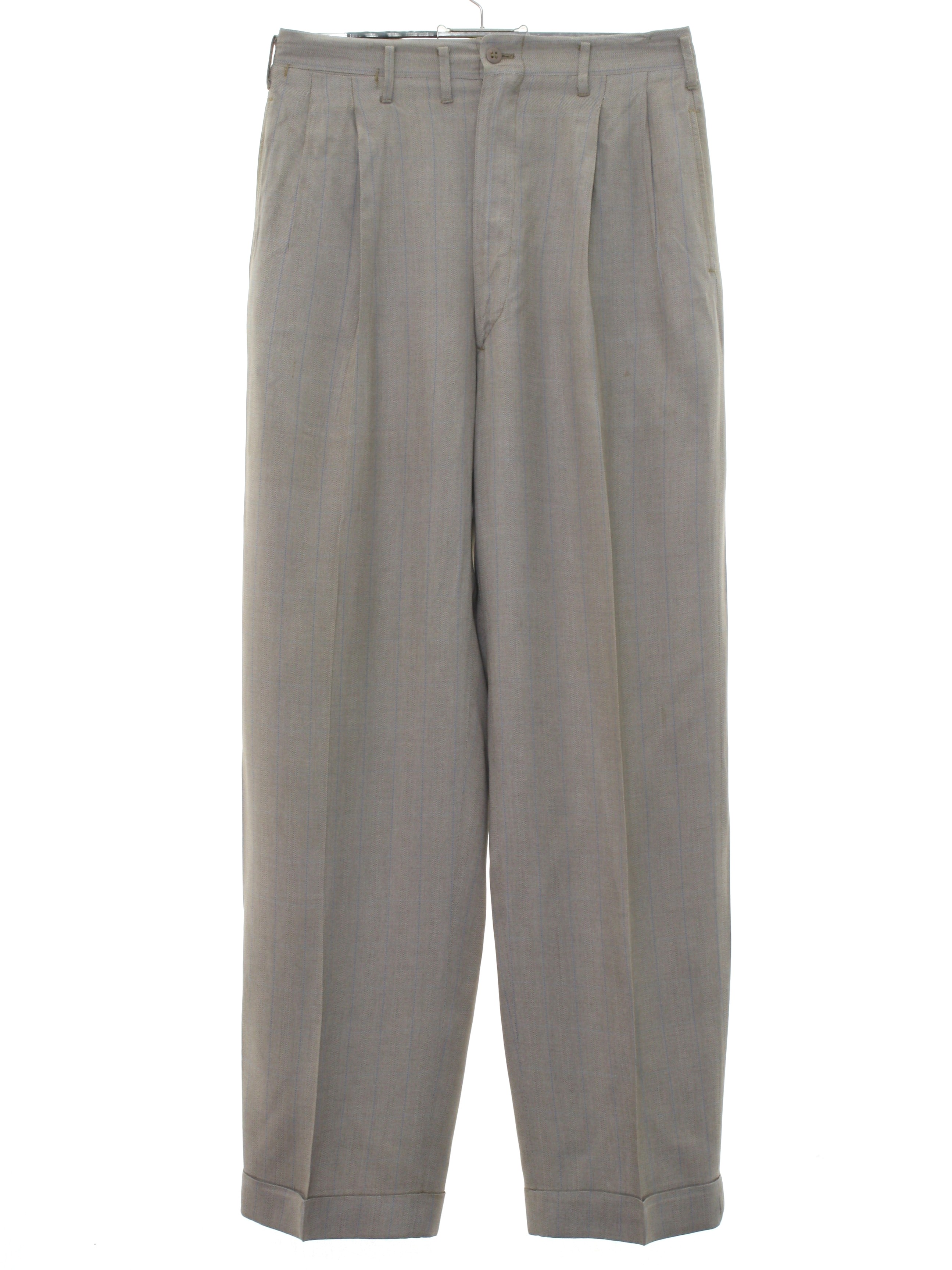 1940s Swing Trousers Grey Herringbone