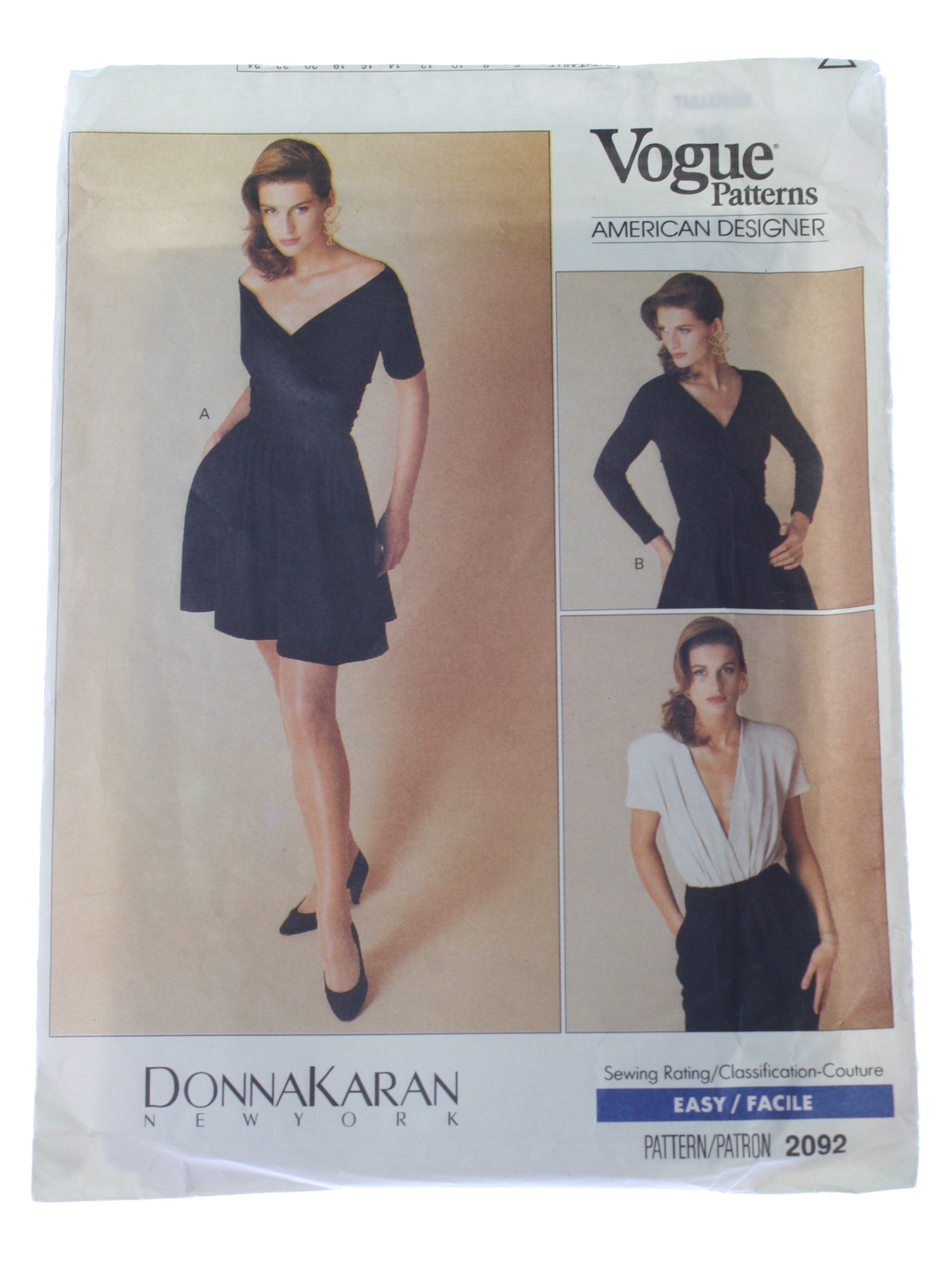 Vintage 90s Womens Vogue Donna Karan Designer Sewing Patterns 