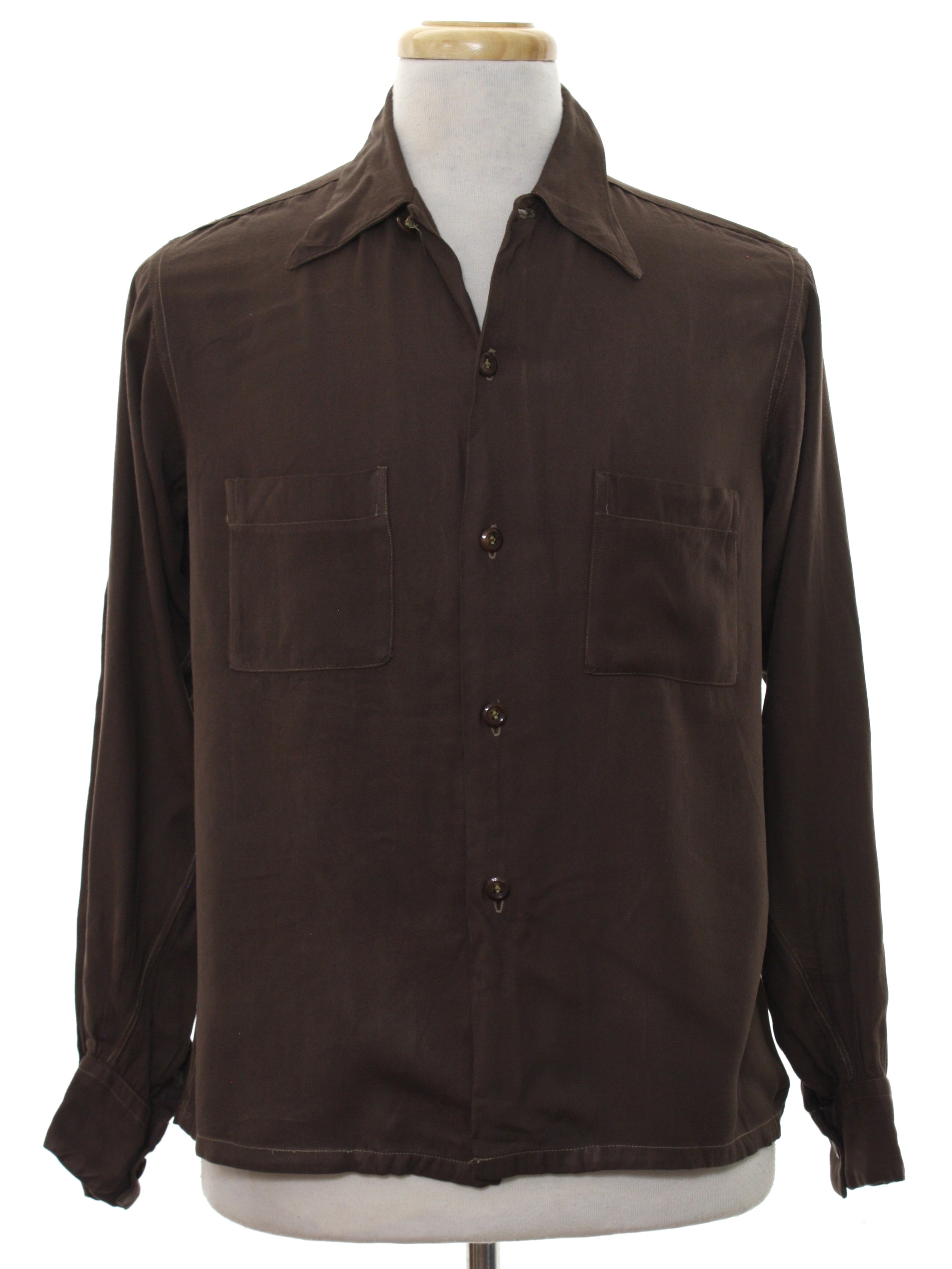 Courtleigh 1950s Vintage Gabardine Shirt: 50s -Courtleigh- Mens ...