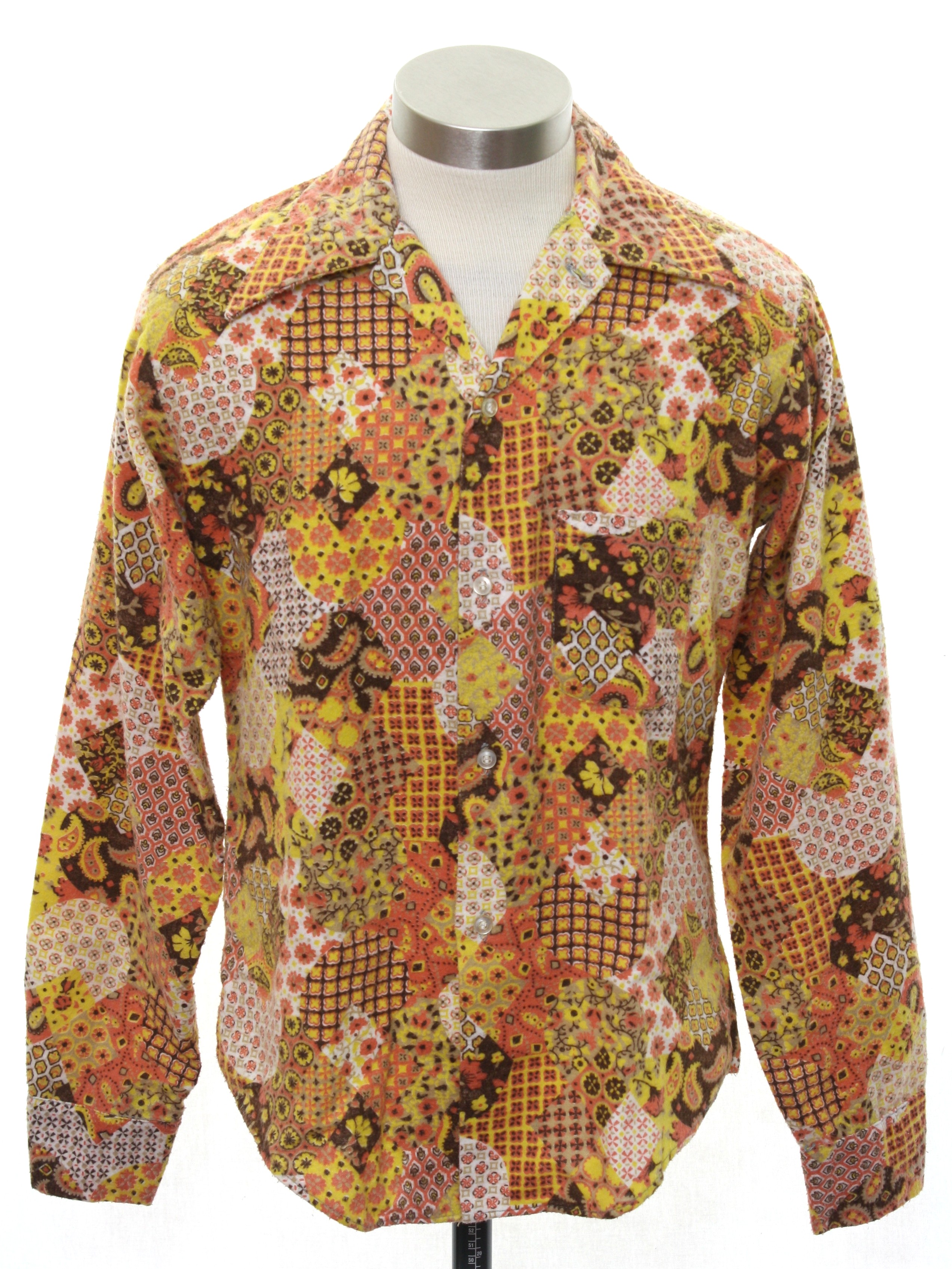 70s Retro Hippie Shirt: 70s -Klondike- Mens or Boys apricot background ...