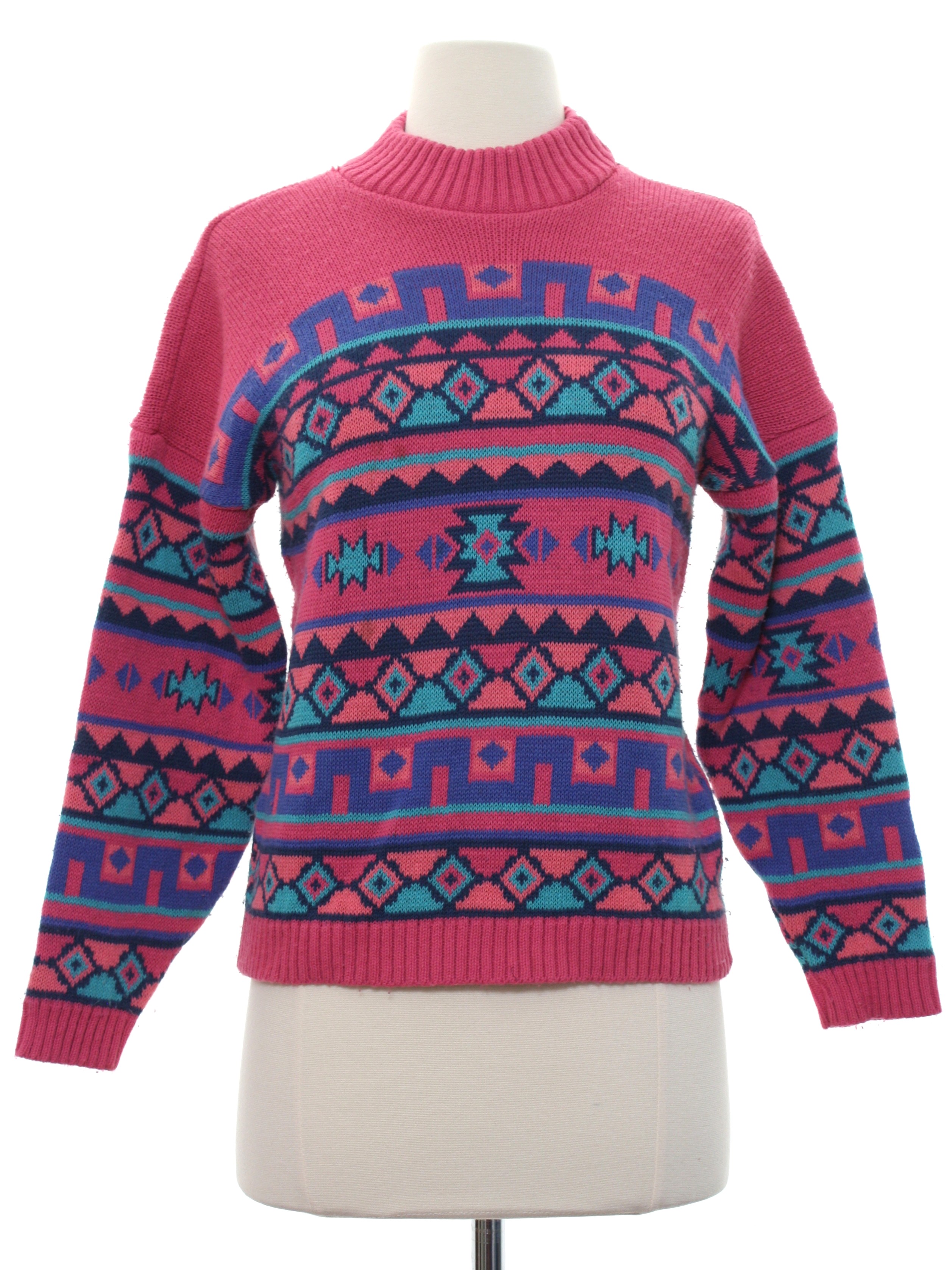 1980's Retro Sweater Late 80s or Early 90s Kids Today Girls pink