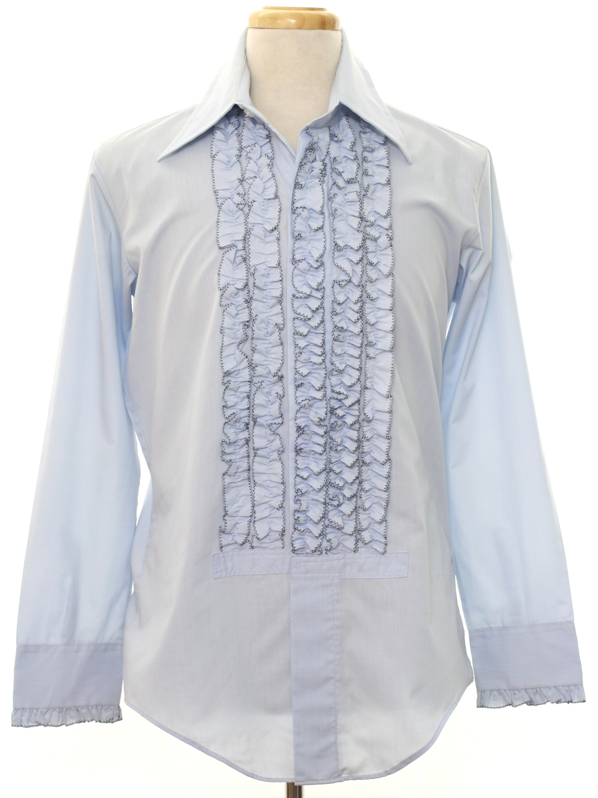 1970s ruffled tuxedo shirt