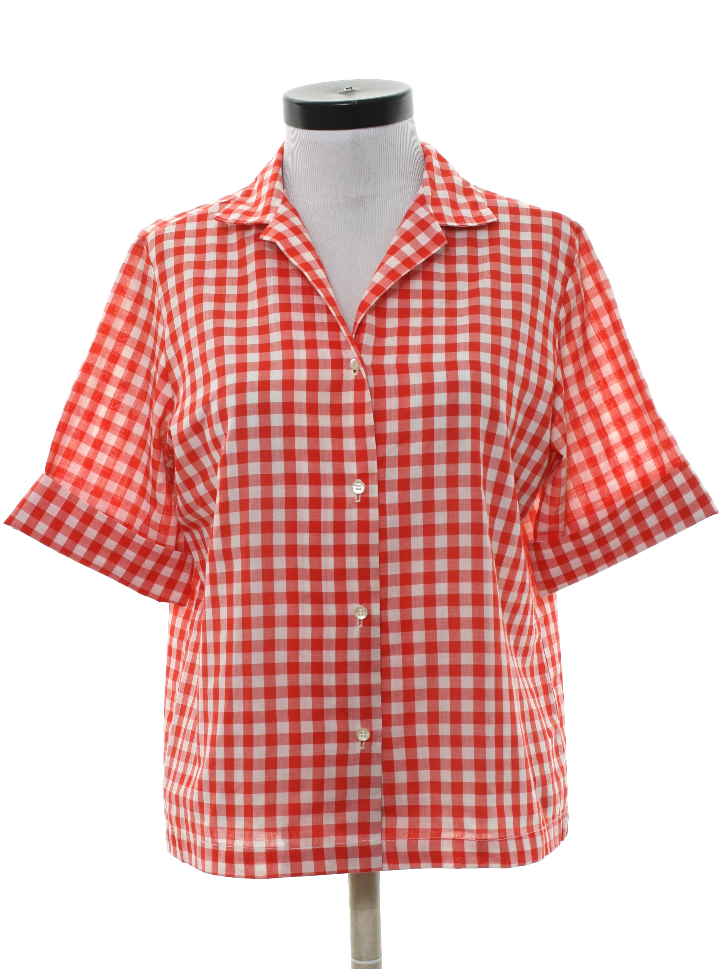 Sears 60's Vintage Shirt: 60s -Sears- Womens red and white background ...