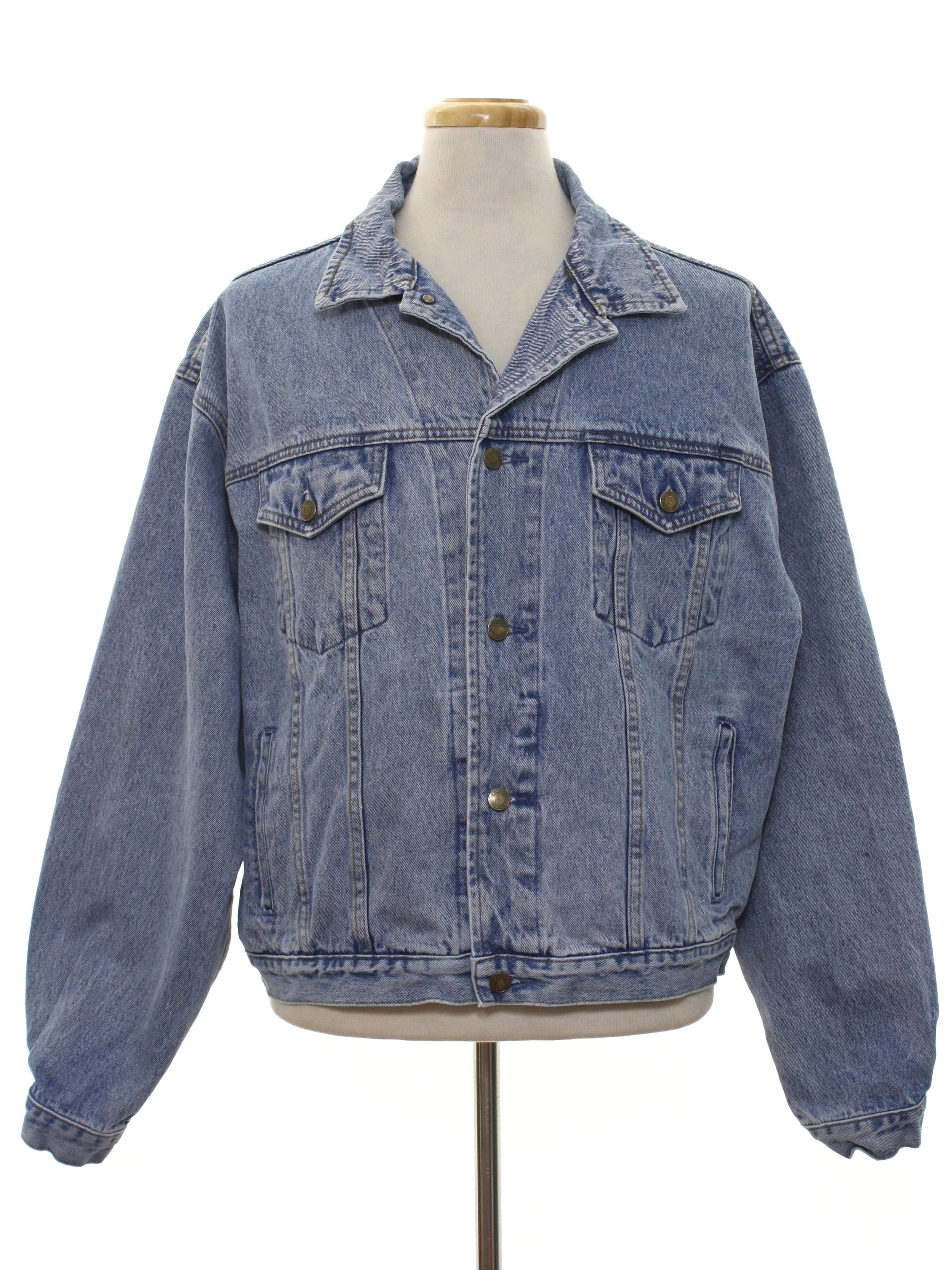 Gap 90's Vintage Jacket: 90s -Gap- Mens light blue background cotton ...