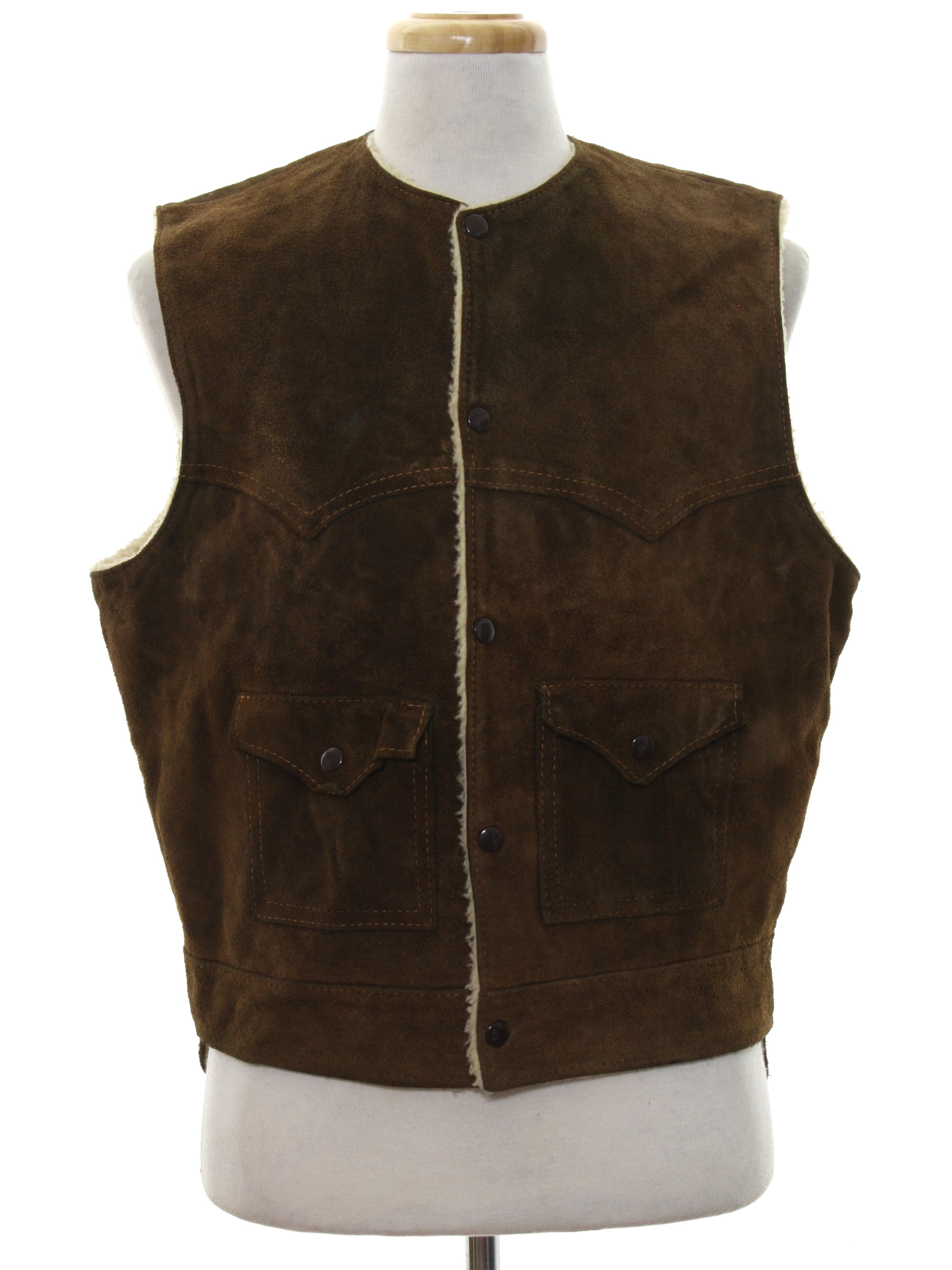 Bay River 70's Vintage Vest: 70s -Bay River- Mens dark brown background ...