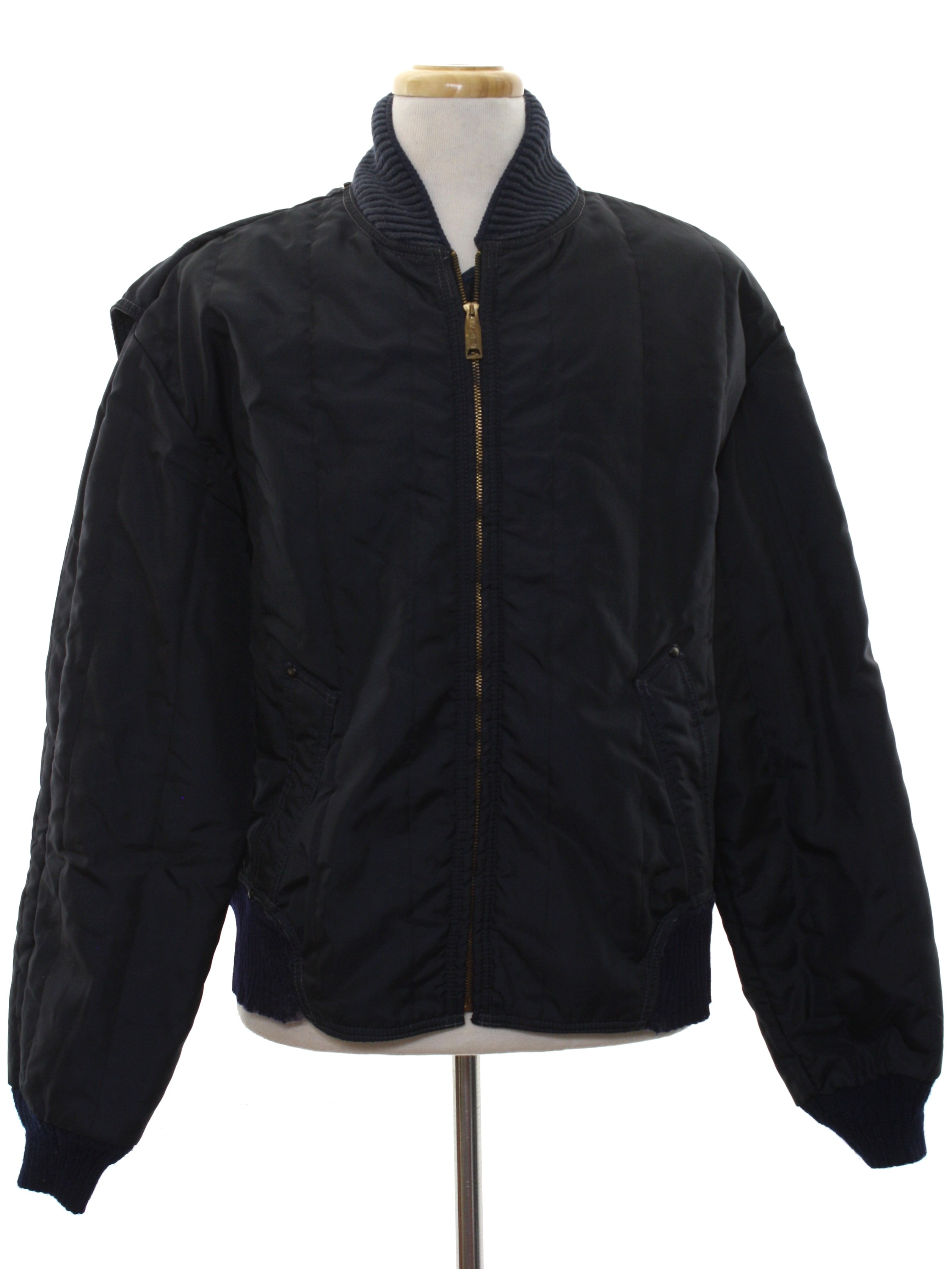80s Retro Jacket: 80s -RefrigiWear- Mens midnight blue background nylon ...