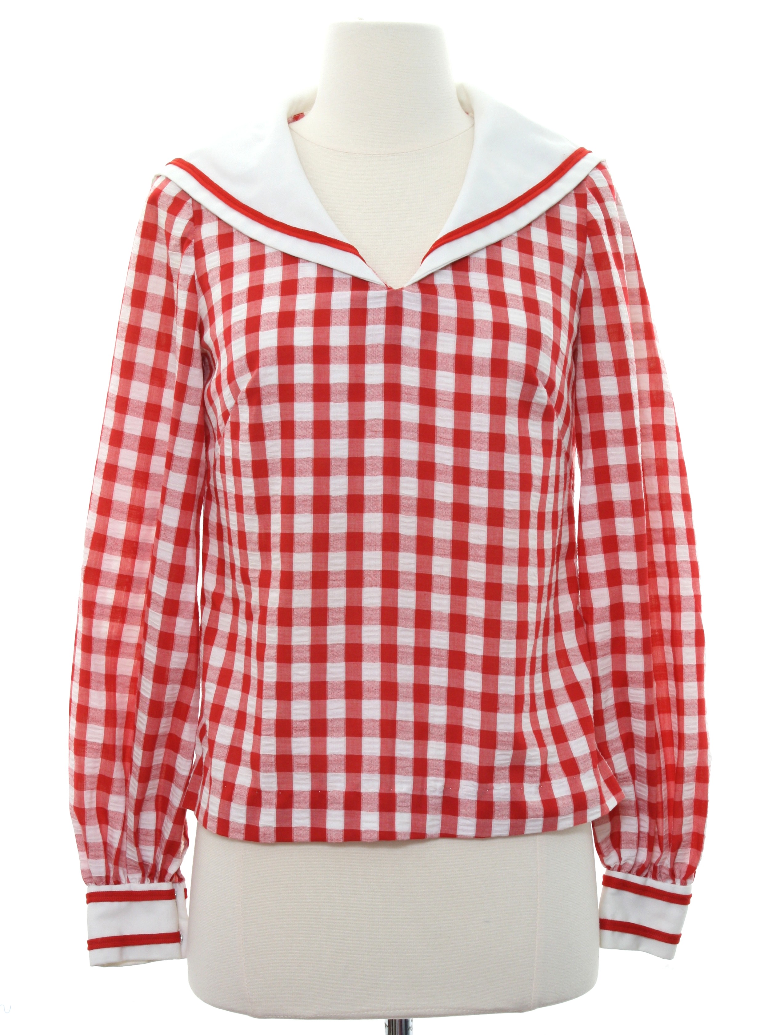 Retro Seventies Shirt: Late 70s or Early 80s -Homesewn- Girls Red and ...