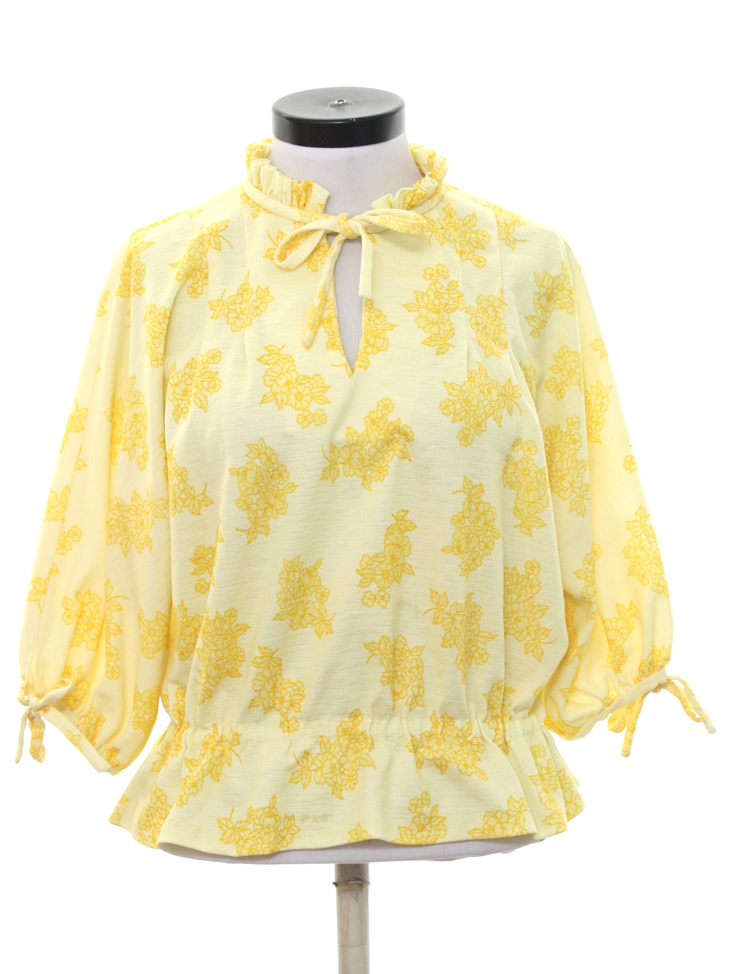 70s Retro Hippie Shirt: 70s -No Label- Womens Sunny yellow background ...