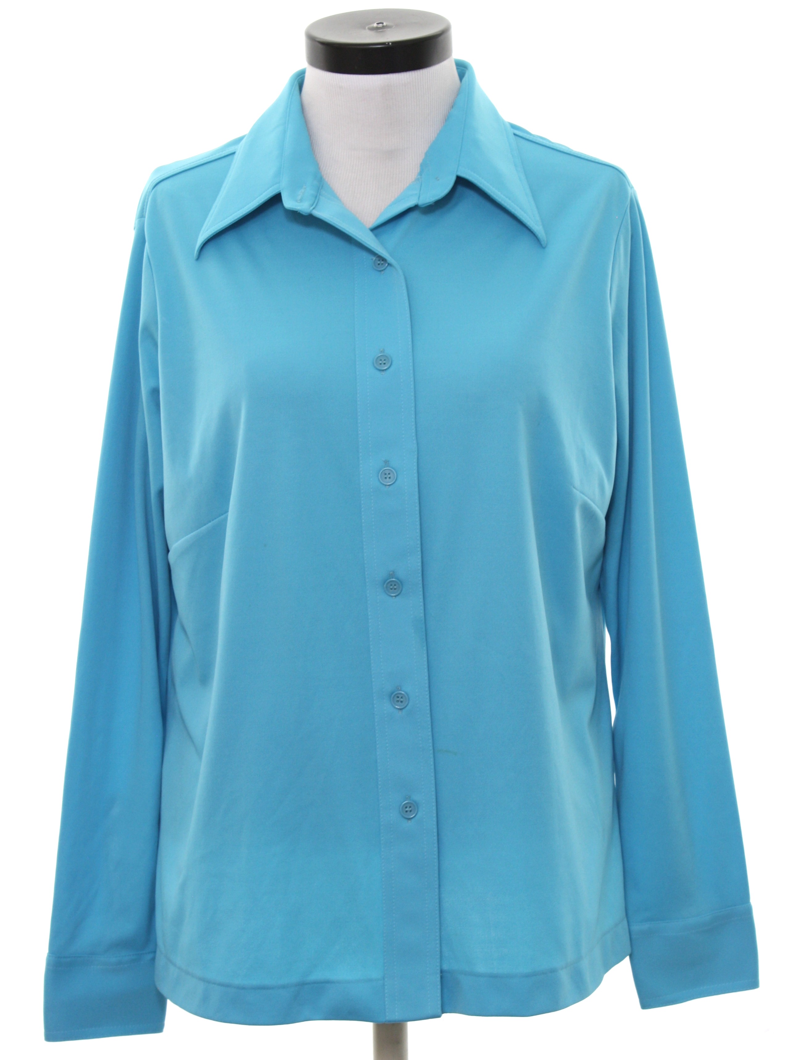 Download 70's Vintage Disco Shirt: 70s -Sears- Womens Turquoise ...